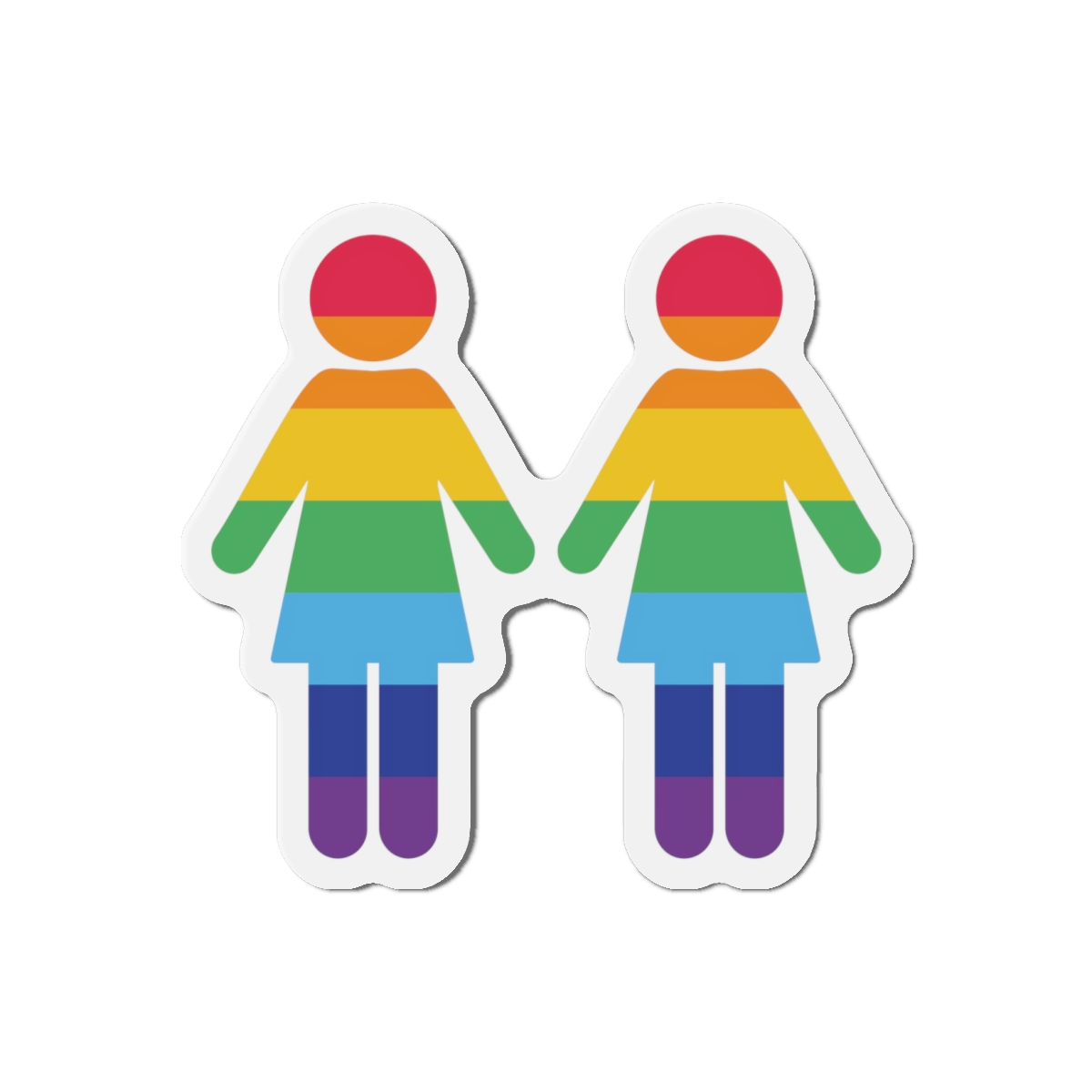 Lgbt Pride Two Lesbians Vector Icon Rainbow Colors Vector Illustration Die Cut Magnets - Image 7