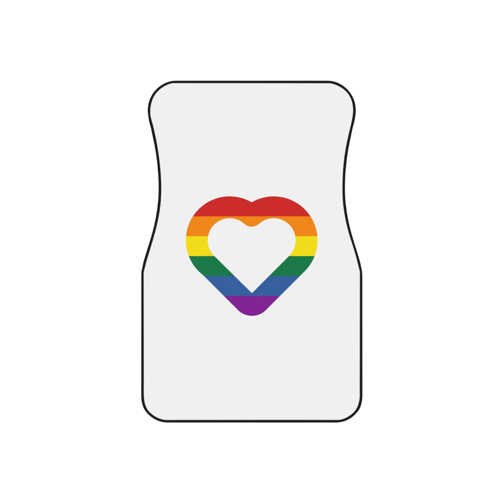 Pride Flag Heart Shape Icon Isolated White Background Lgbt Love Modern Sign Vector Illustration Car Mats Set Of 4 - Image 2