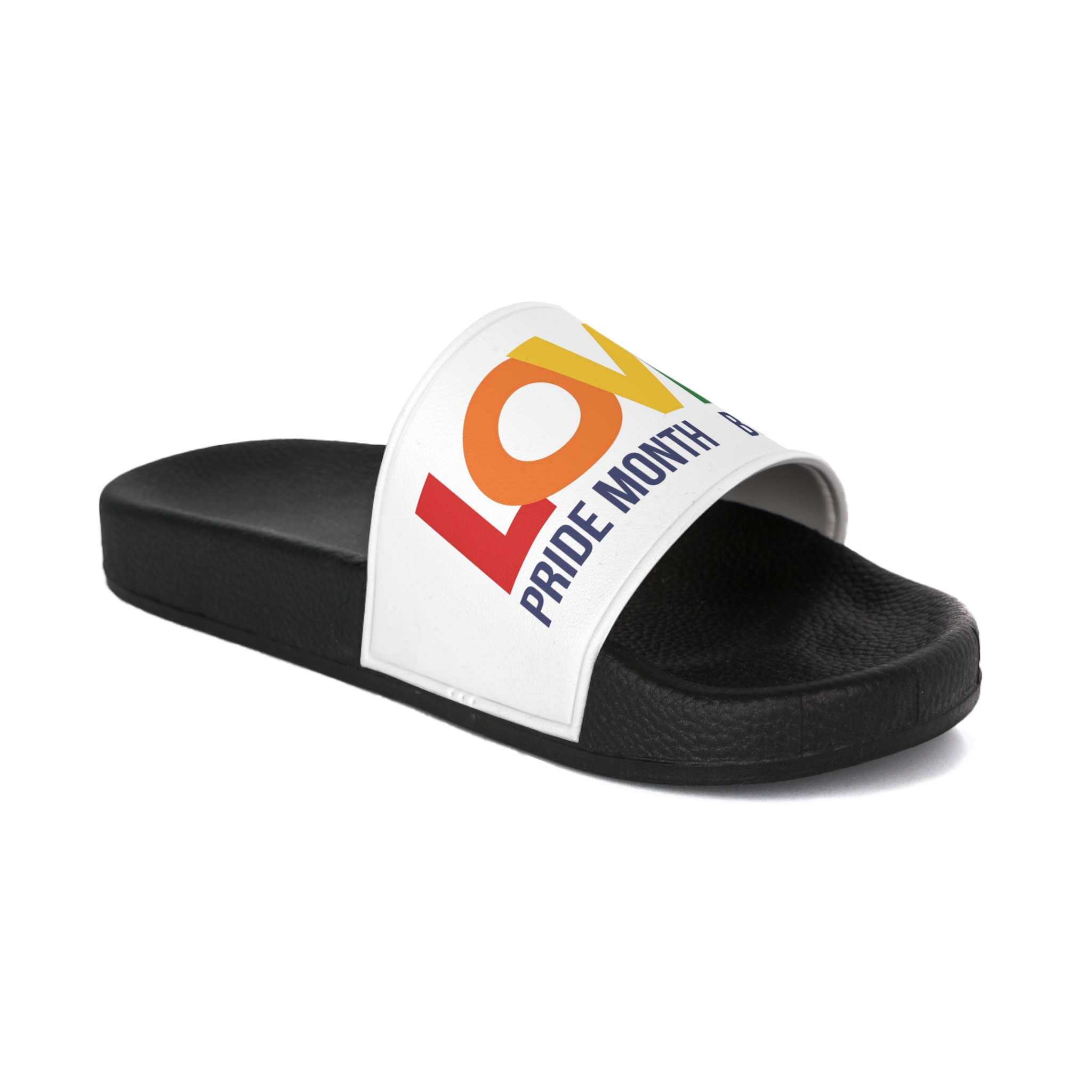 Lgbt Pride Month June 2026 Lesbian Gay Bisexual Transgender Lgbtq Flag Rainbow Love Vector Mens Slide Sandals - Image 2