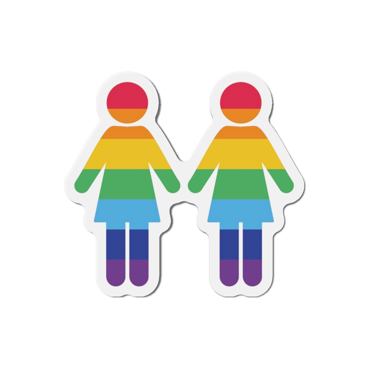 Lgbt Pride Two Lesbians Vector Icon Rainbow Colors Vector Illustration Die Cut Magnets - Image 13