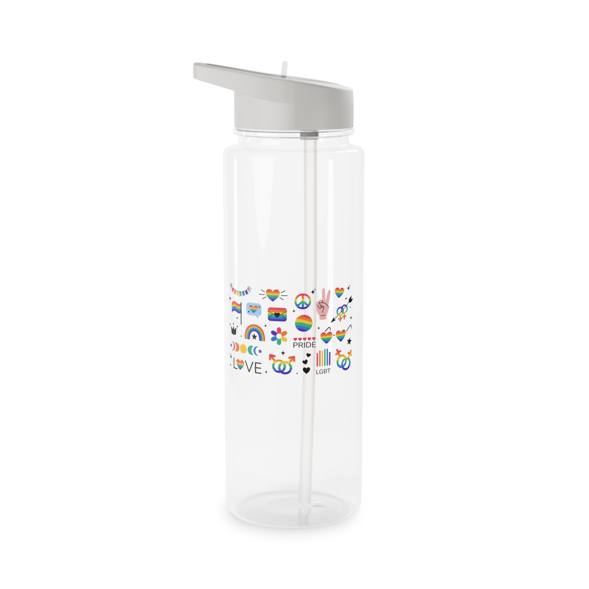 Lgbt Stickers Pack Doodle Style Lgbtq Set Lgbt Pride Community Symbols Rainbow Colored Element Tritan Water Bottle - Image 5