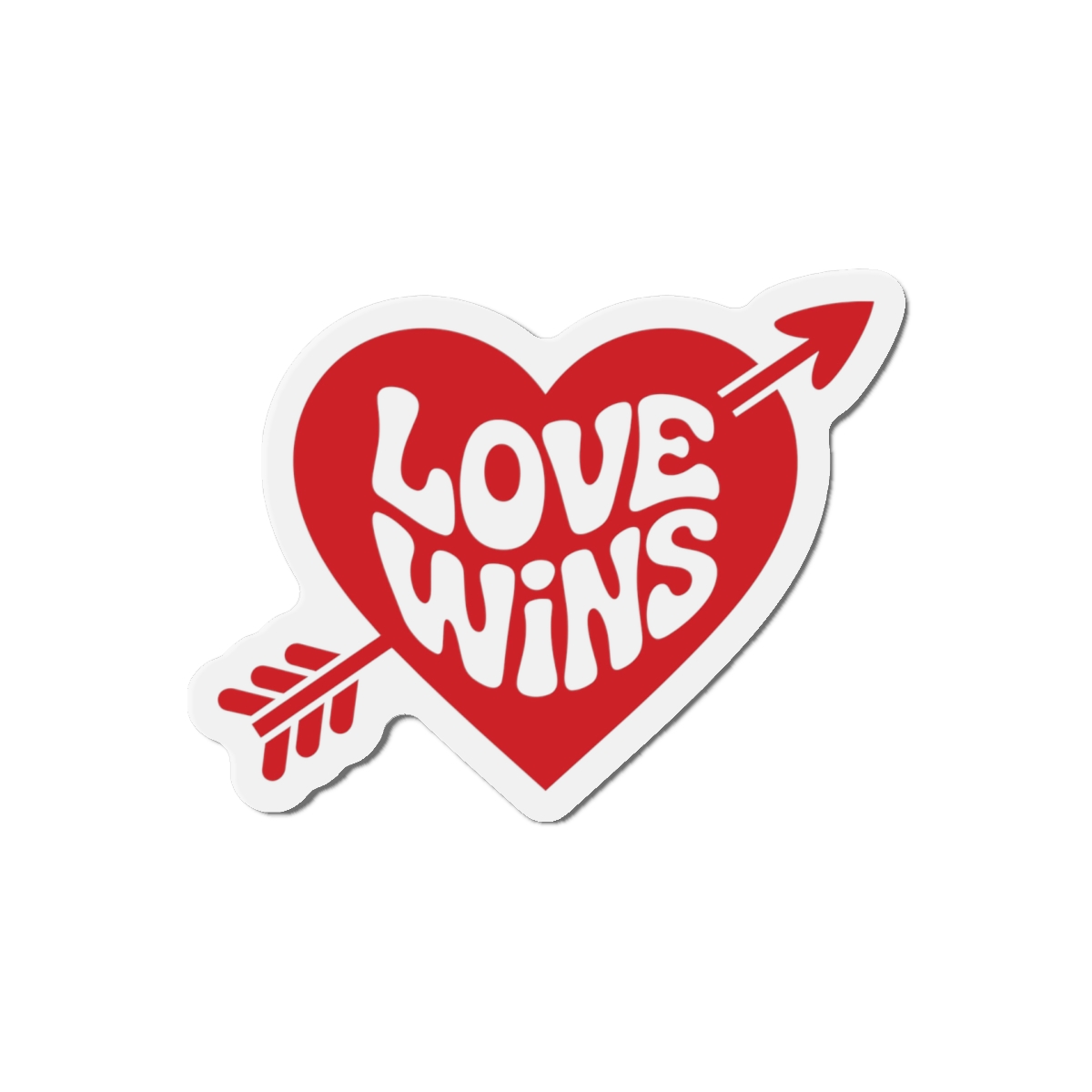 Love Wins Inscription Red Heart Pierced With Cupid39s Arrow Transparent Background Die Cut Magnets - Image 10