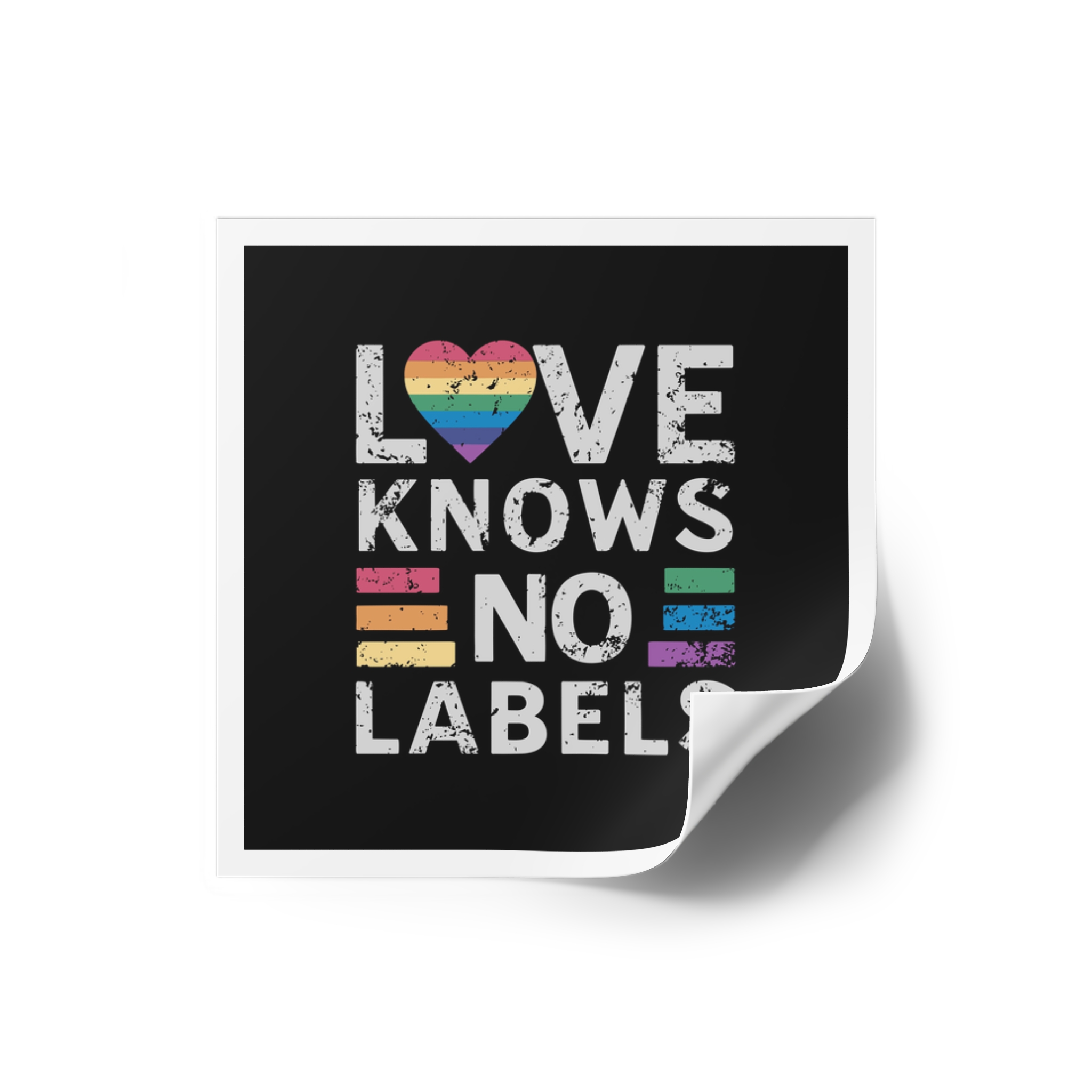 Love Knows No Labels Happy Pride Month Laminate Stickers Square - Image 6