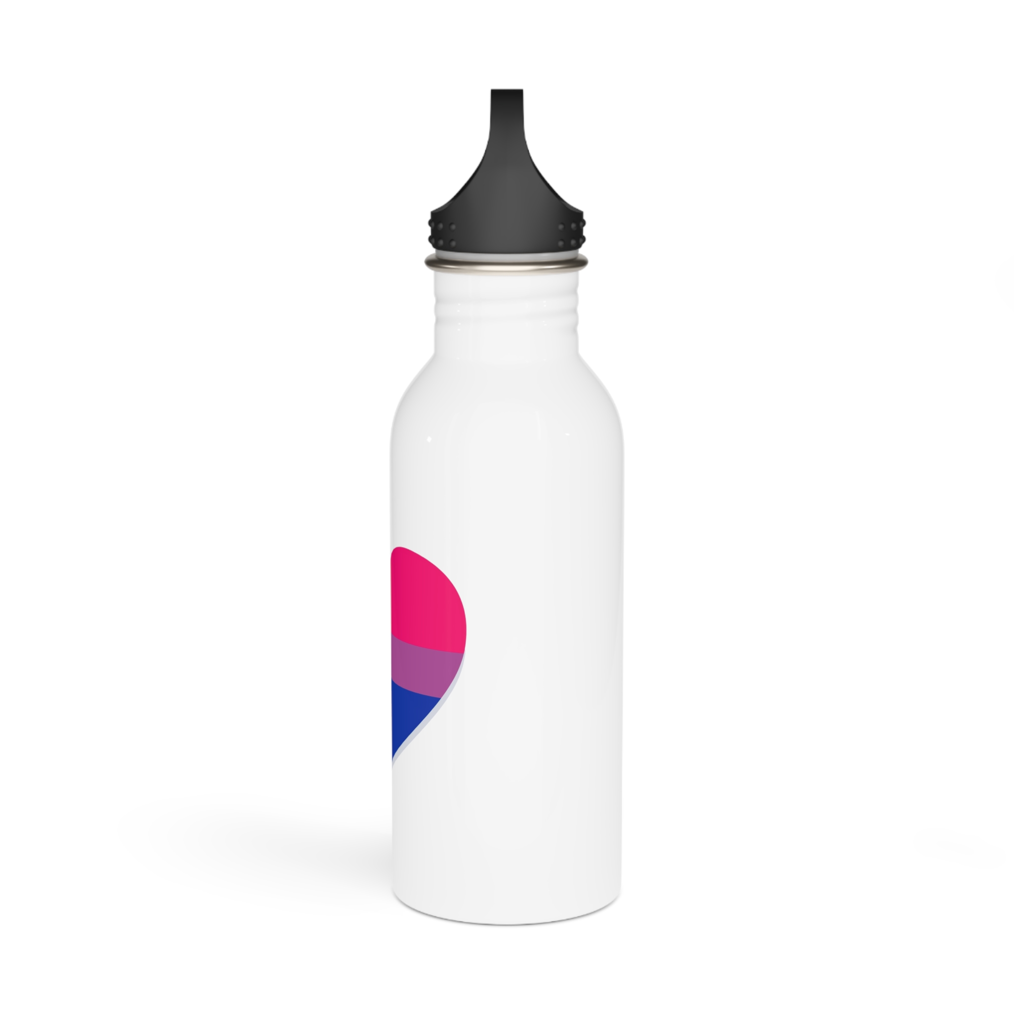 Bisexual Flag Heart Shape Stainless Steel Water Bottle - Image 4