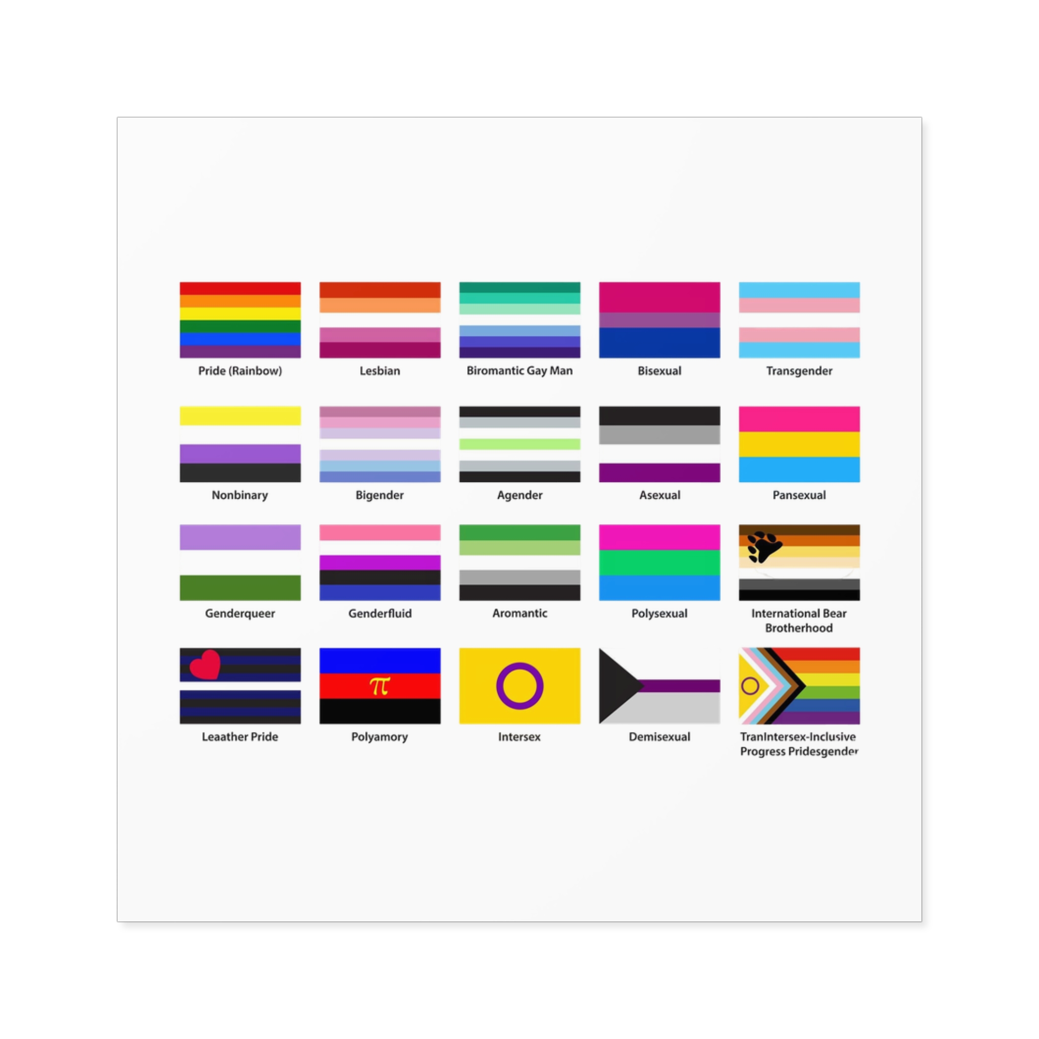 Lgbtq Community Flags Set Lgbt Sexual Identity Pride Flags Collection Rainbow Lesbian Gay Bisexual Laminate Stickers Square - Image 69