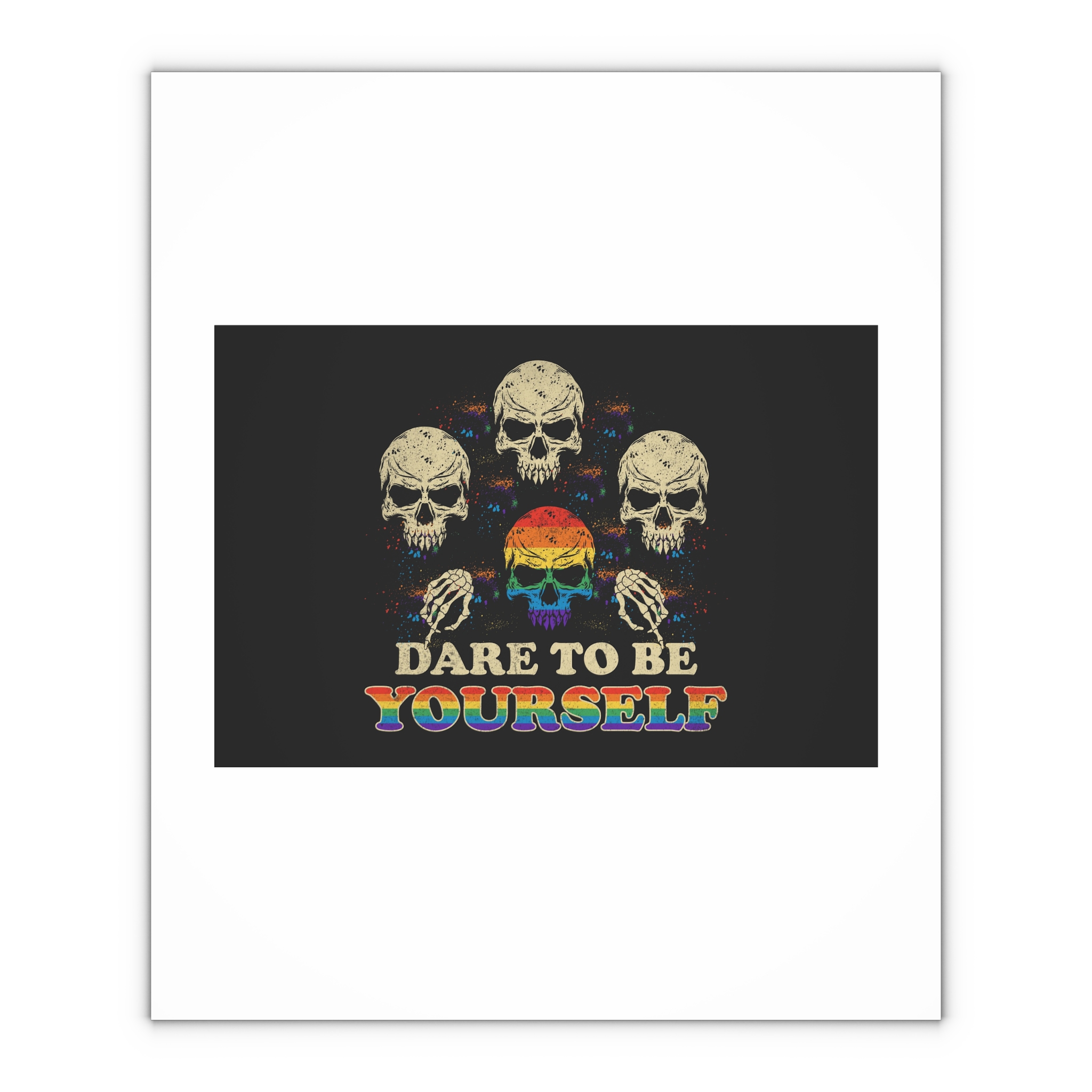 Skull Pride Rainbow Vintage Vector Premium T Shirt Gift Wrapping Paper Sheets 1pc - Image 4