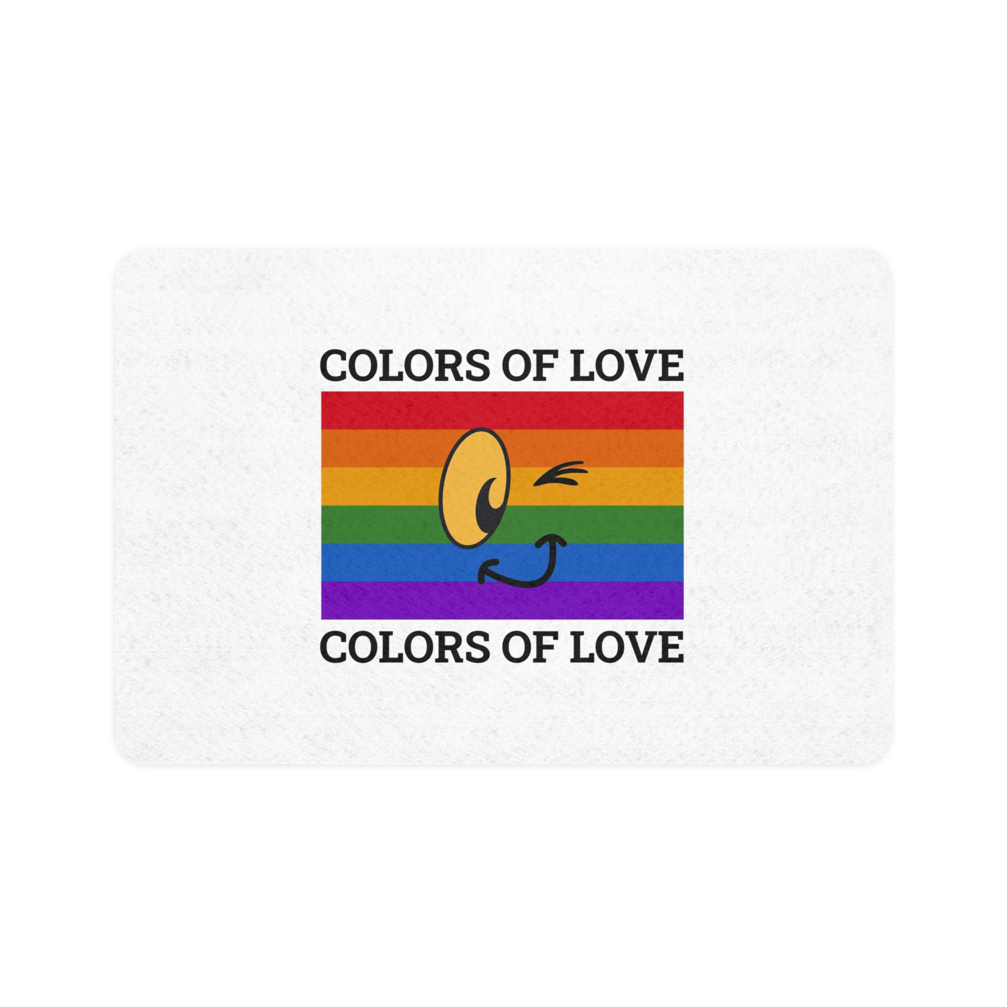 Colors Love Lgbtq Pride Month Quote Rainbow Flag Art With Smiley Face White Background Pet Food Mat 12x18