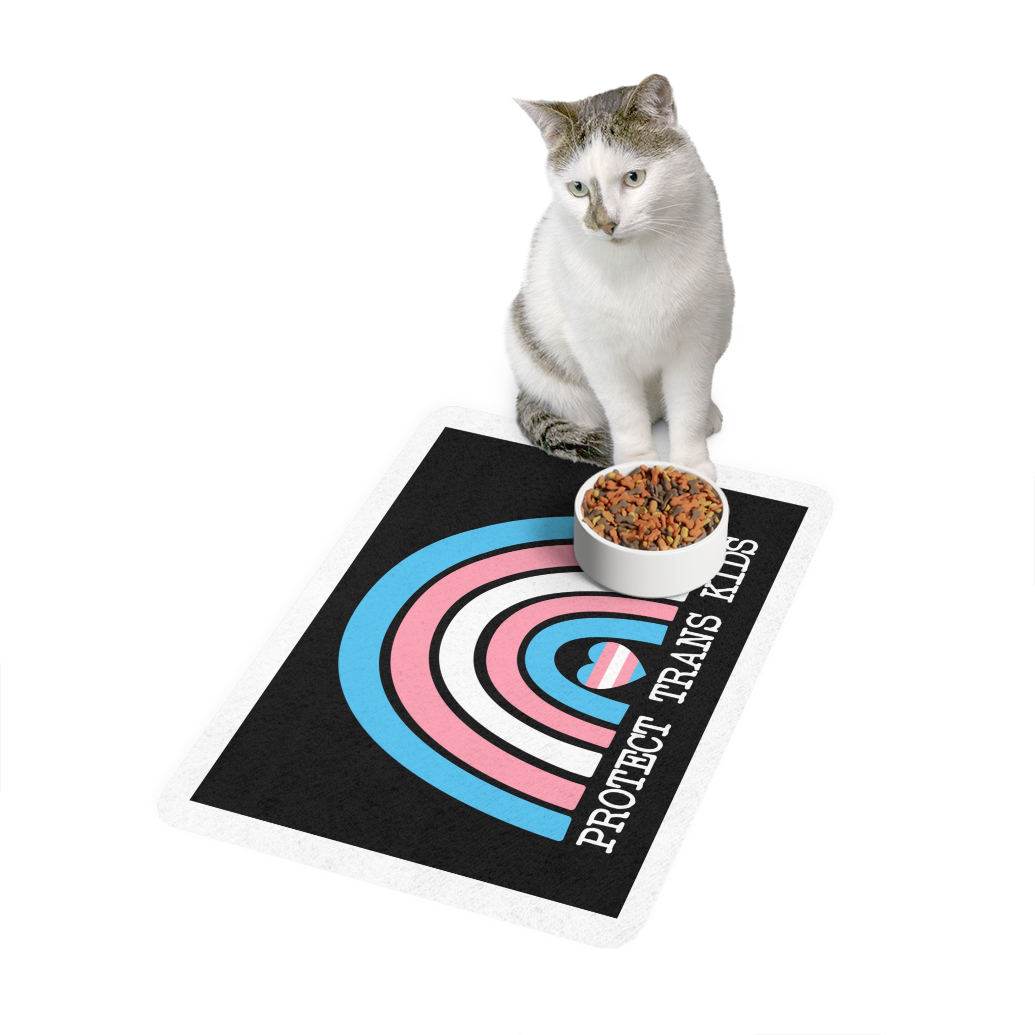 Poster That Says Protection Boys Their Kids Pet Food Mat 12x18 - Image 3