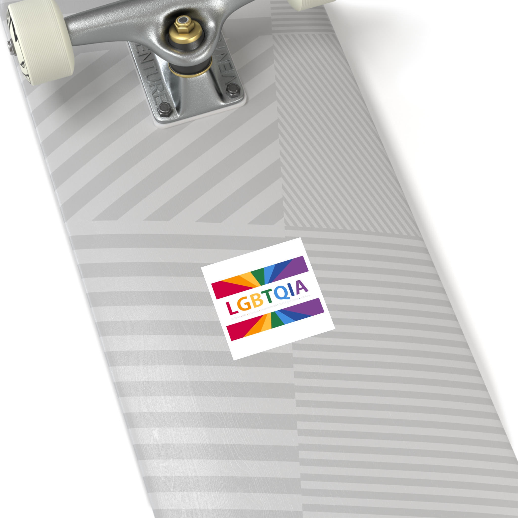 Lgbtqia Text Banner With Rainbow Background Lgbtqia Typography With Lgbt Gay Pride Flag Colours Laminate Stickers Square - Image 8