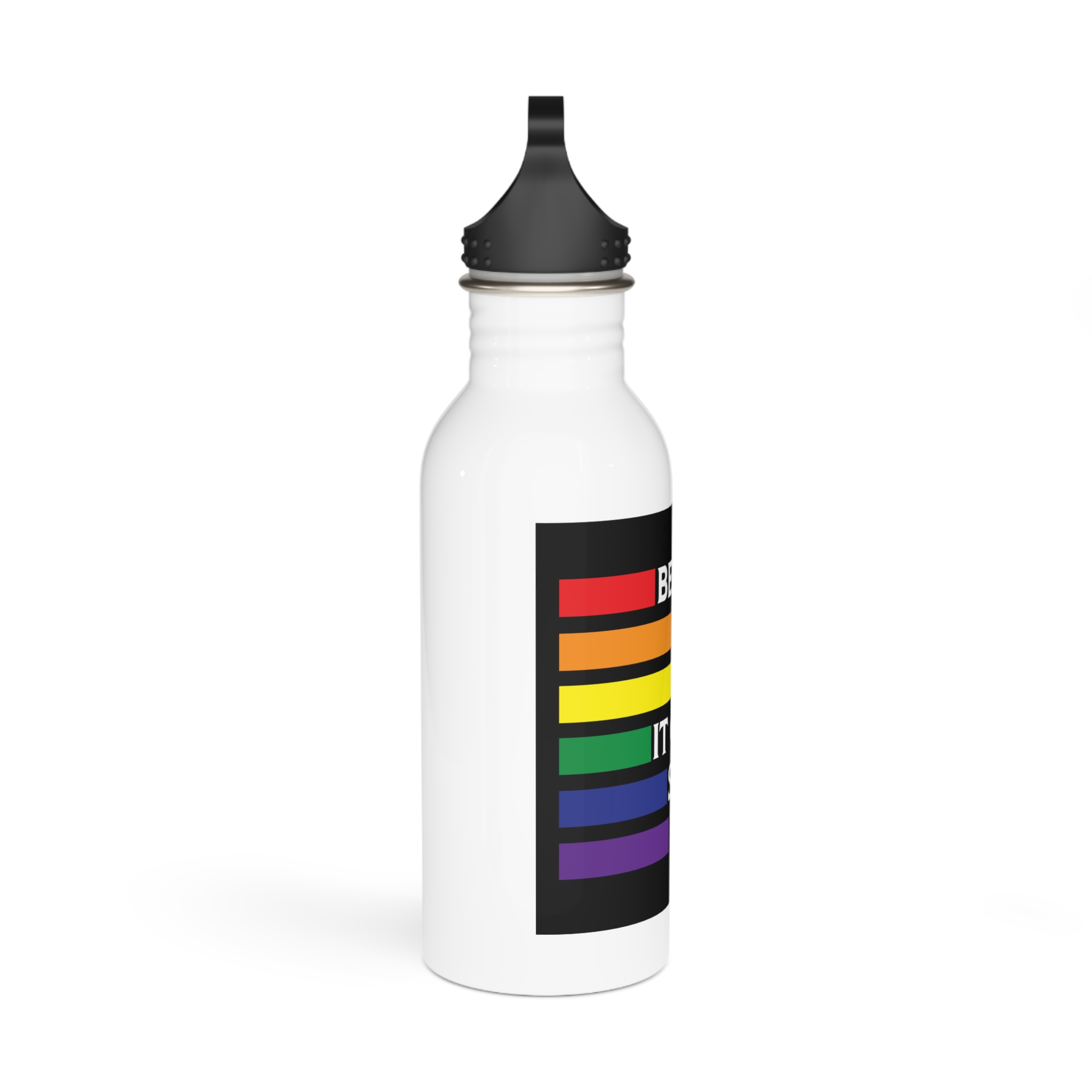 Be Careful Who You Hate It Could Be Some One You Love Shirt Design Vector Illustration Stainless Steel Water Bottle - Image 2