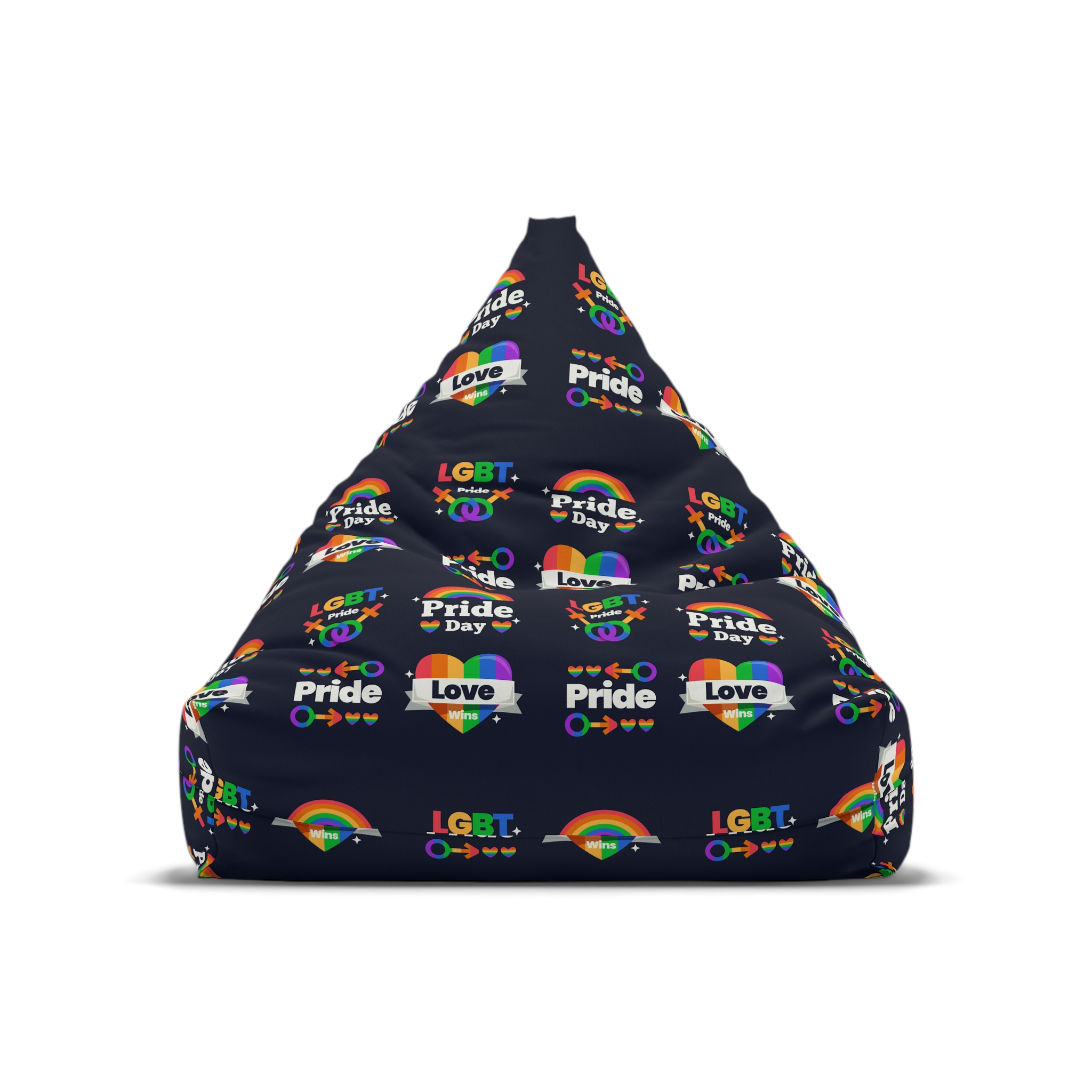 Flat Pride Day Badge Collection 3 Bean Bag Chair Cover - Image 5