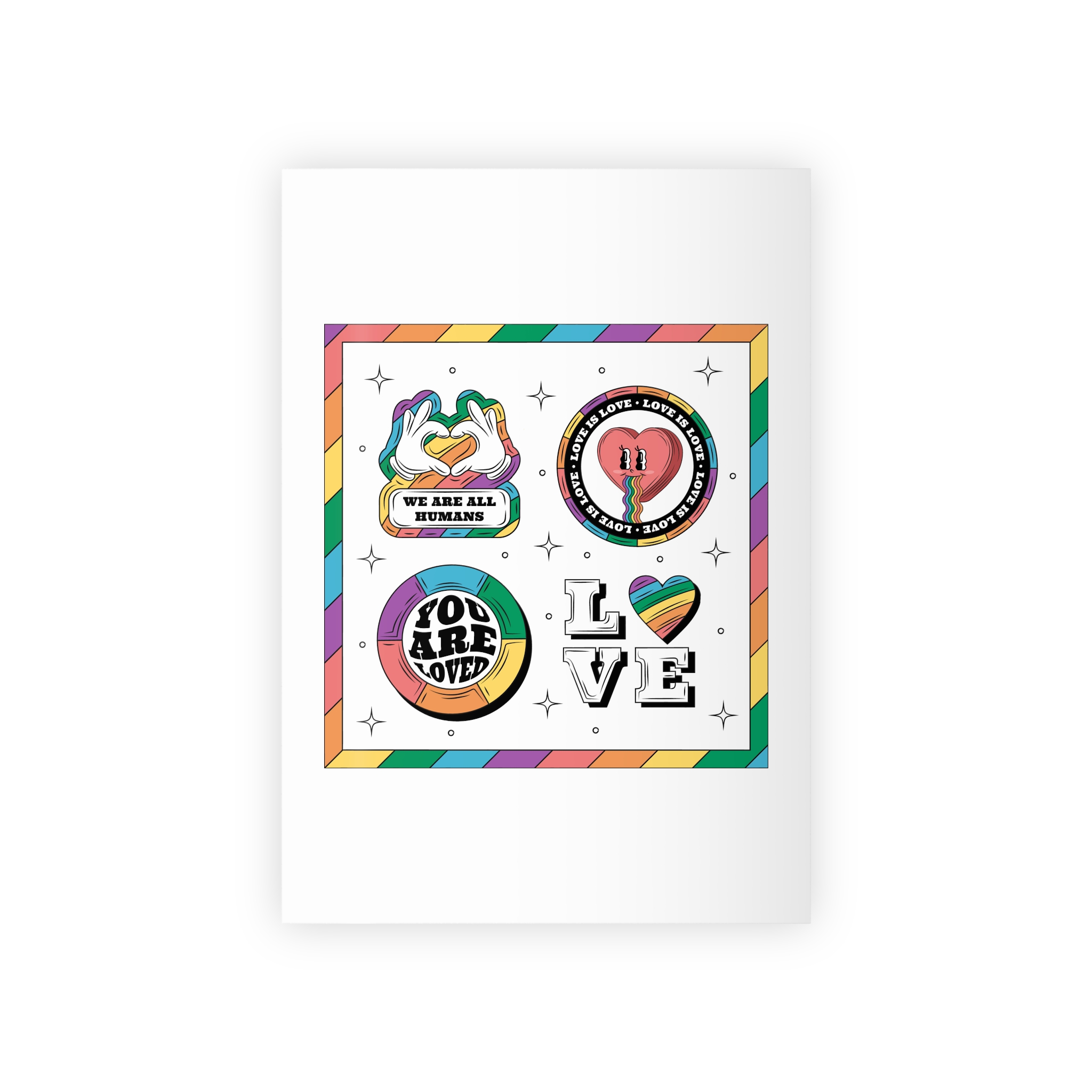Hand Drawn Labels Collection Pride Month Celebration Gift Wrapping Paper Rolls 1pc