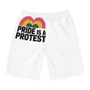 Price Isa Protest T Shirt Design Isolated White Background Mens Board Shorts Aop