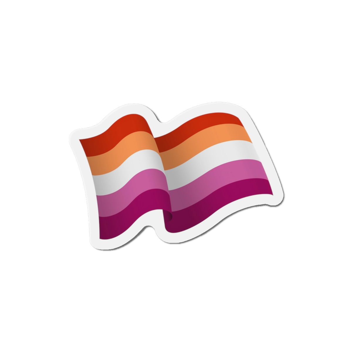 Flag Lesbian Lgbtq Ribbon Style Flag That Conveys Sense Movement Waving Effect Die Cut Magnets - Image 7