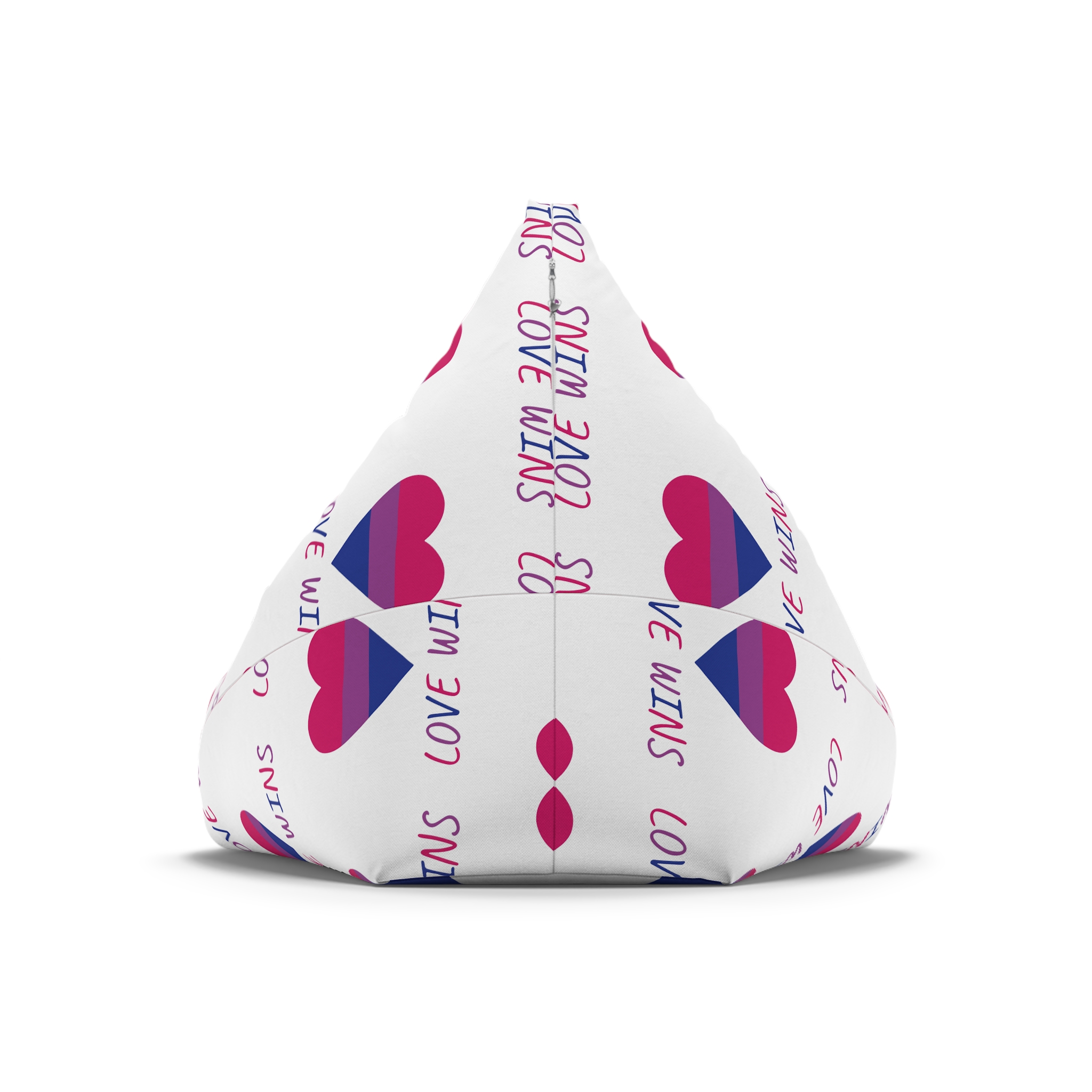 Colorful Heart Shape Bisexual Pride Flag Happy Pride Day Lgbtqia Community Pride Month Vector Hand Drawn Doodle Posters Stickers Logo Cards Bean Bag Chair Cover - Image 6