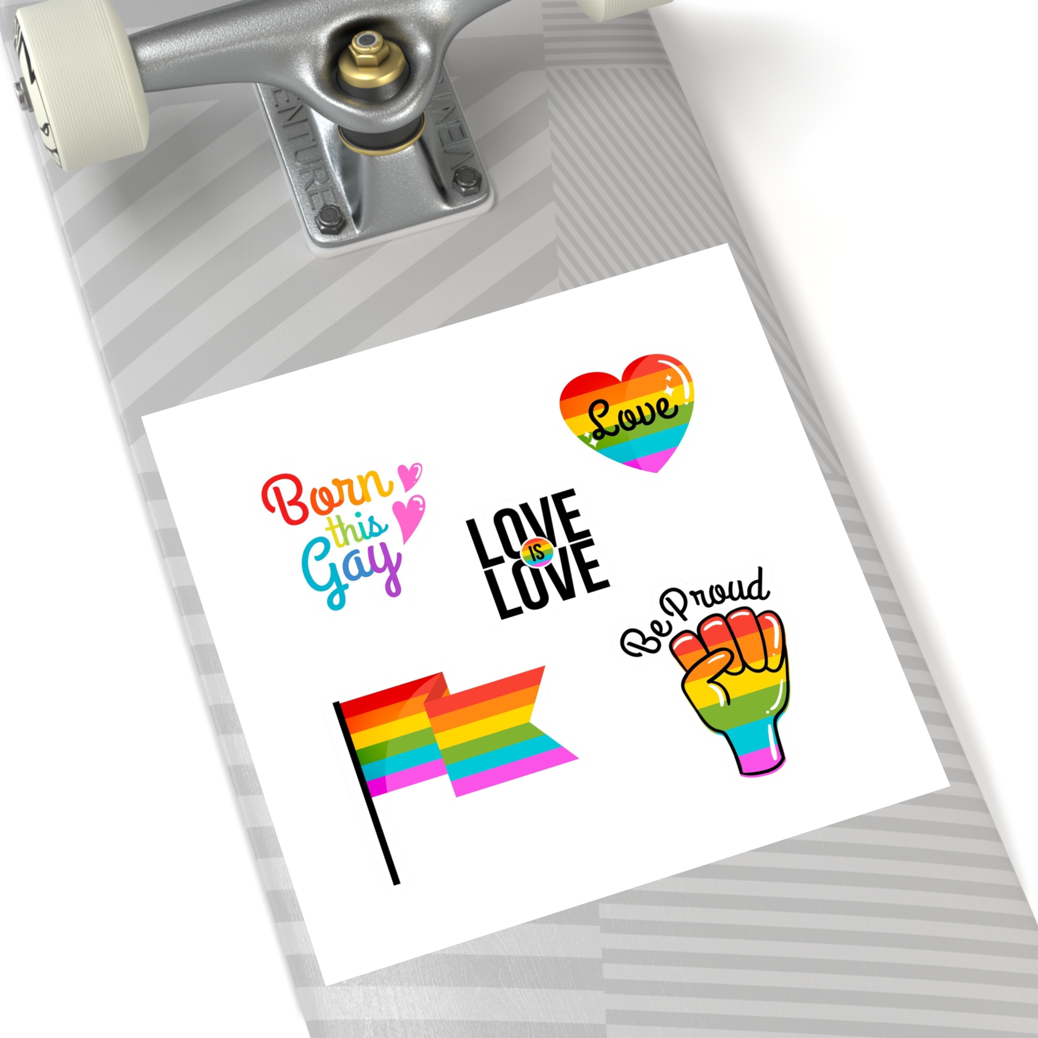 Pride Day Badges With Flag Collection Laminate Stickers Square - Image 56