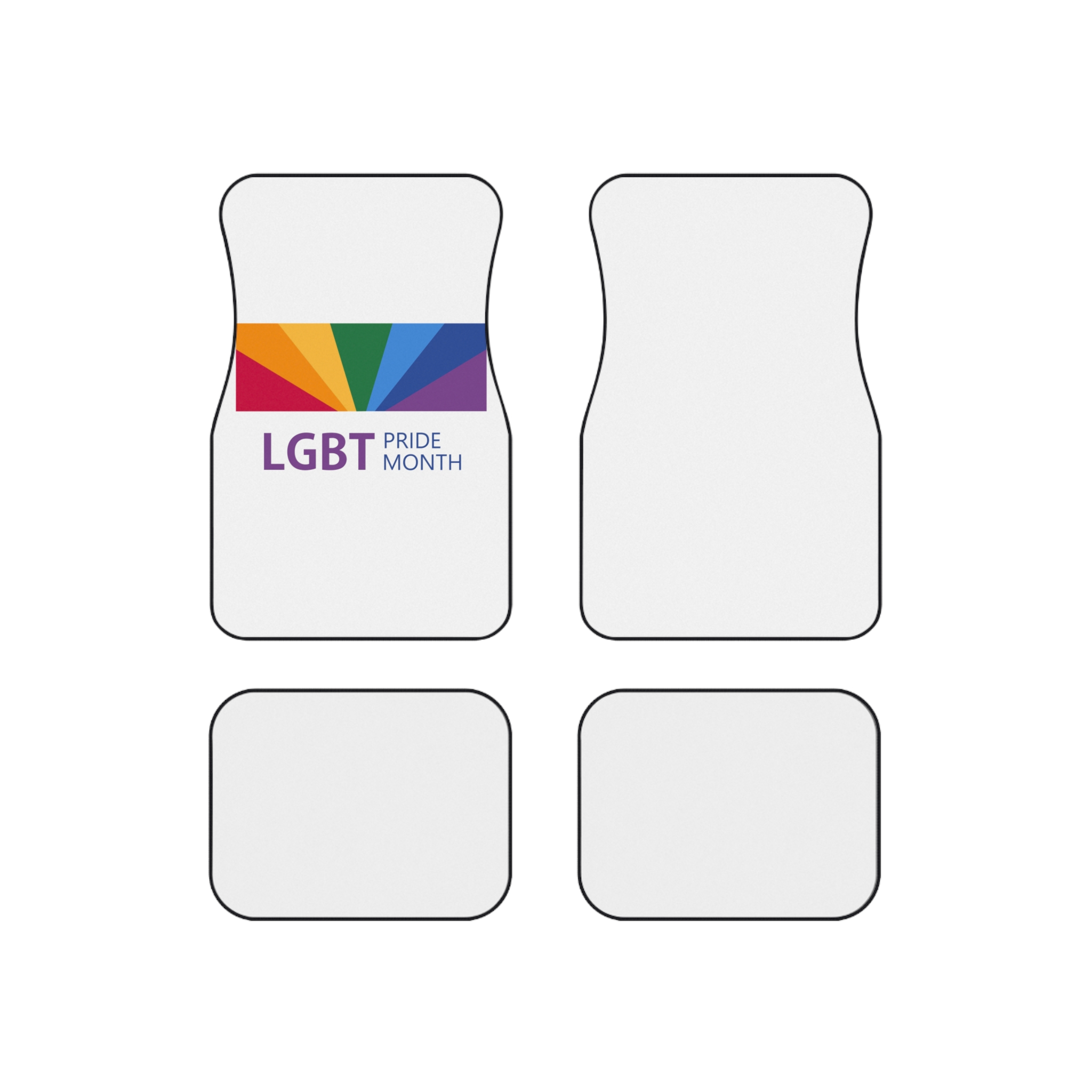 Pride Month Lgbt Horizontal Banner Template Gay Parade Annual Summer Event Car Mats Set Of 4