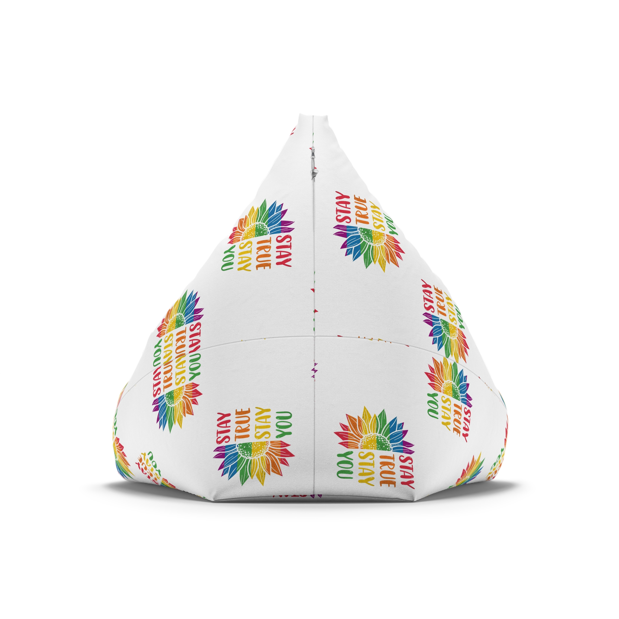 Sunflower Pride Rainbow Premium Vector T Shirt Bean Bag Chair Cover - Image 6