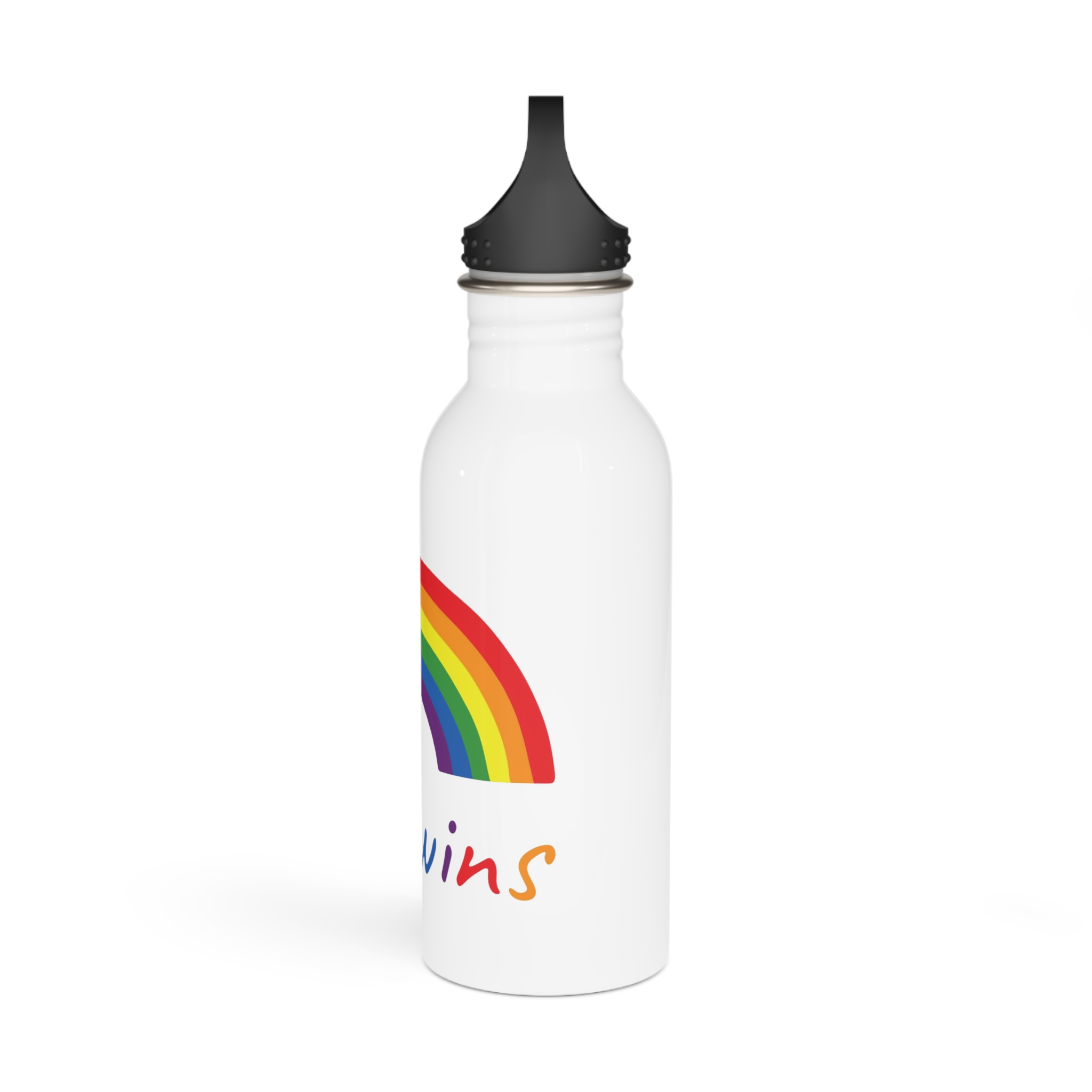 Colorful Rainbow Shape Bisexual Pride Flag Happy Pride Day Lgbtqia Community Pride Month Vector Hand Drawn Doodle Posters Stickers Logo Cards(1) Stainless Steel Water Bottle - Image 4