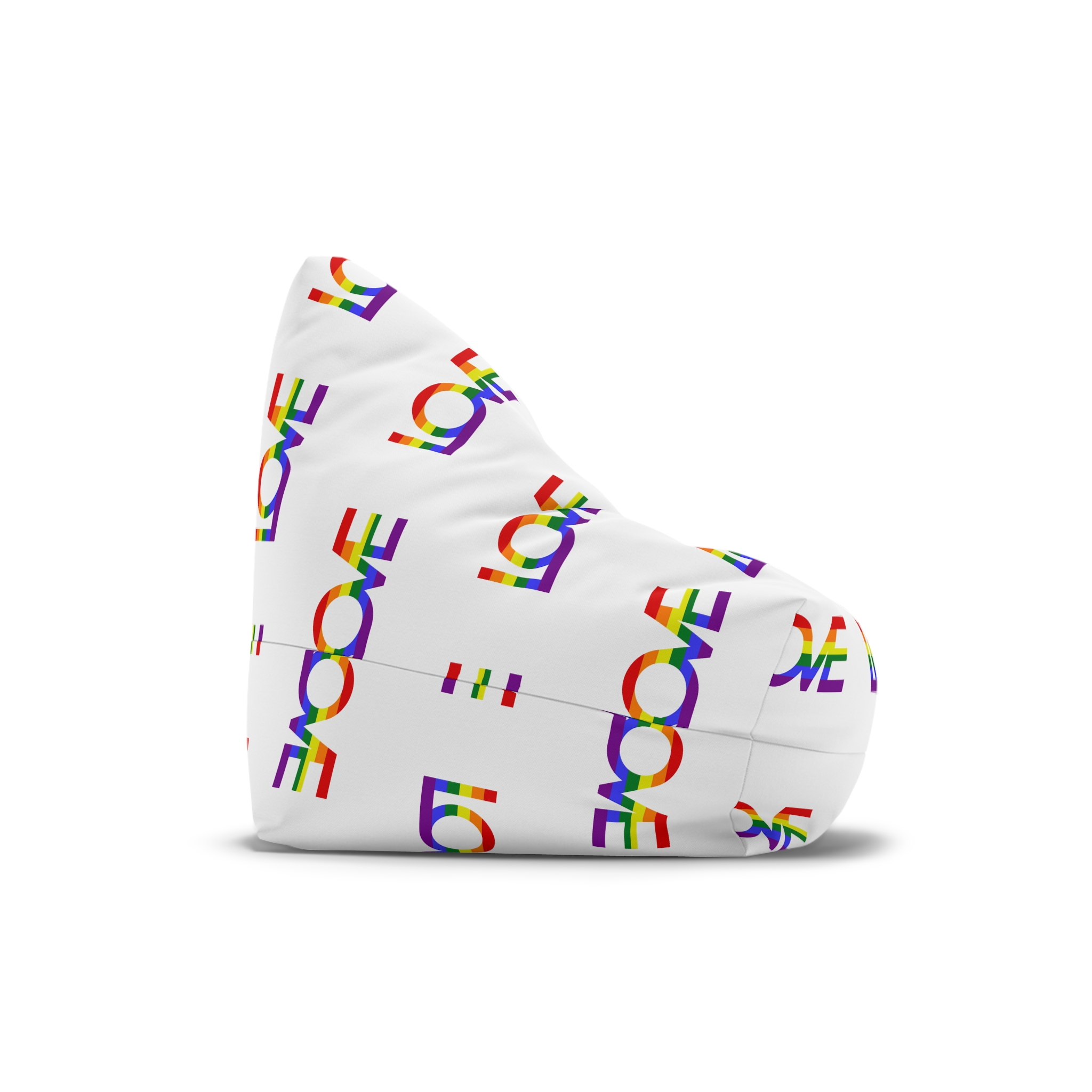 Inscription Love With Colors Lgbt Flag Vector Illustration Bean Bag Chair Cover - Image 3