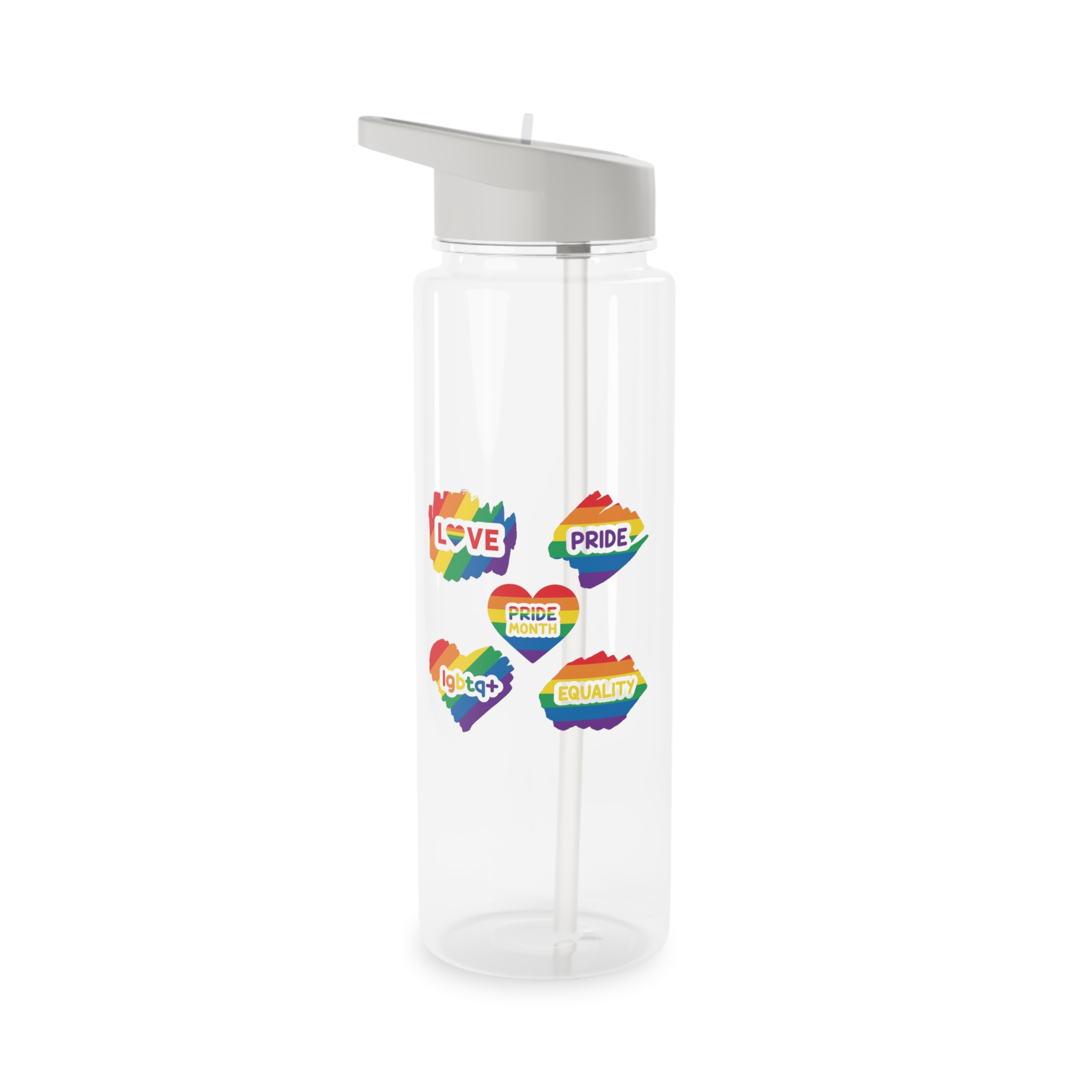 Pride Month Stickers Rainbow Lgbtq Flag Love Equality Tritan Water Bottle - Image 5