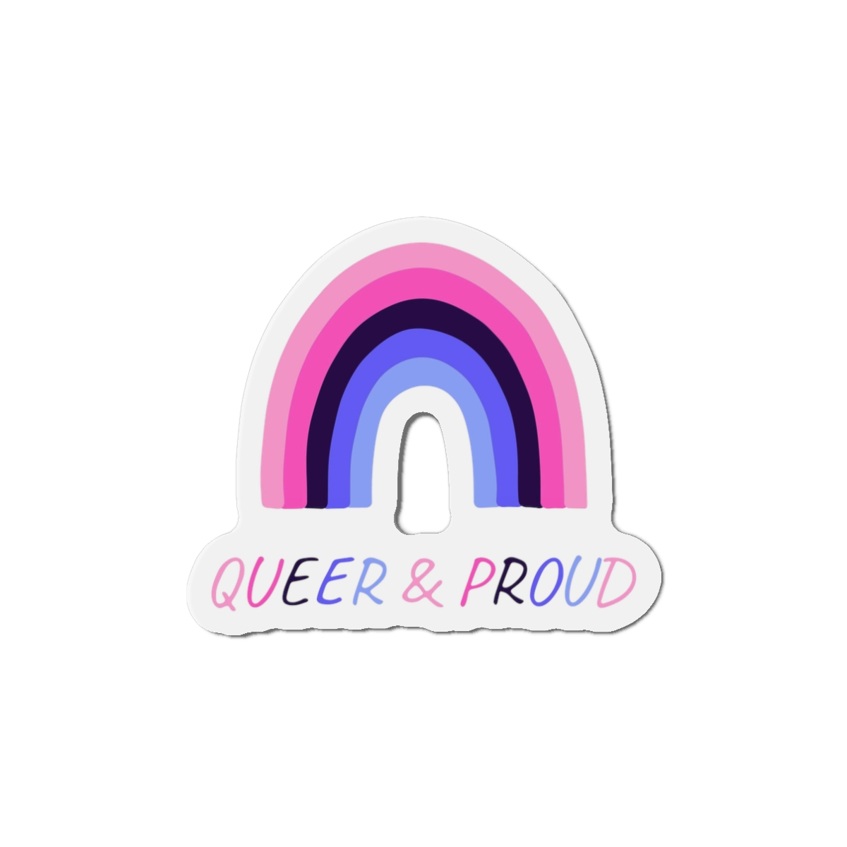 Colorful Rainbow Shape Omnisexual Pride Flag Happy Pride Day Lgbtqia Community Pride Month Vector Hand Drawn Doodle Posters Stickers Logo Cards (1) Die Cut Magnets - Image 4