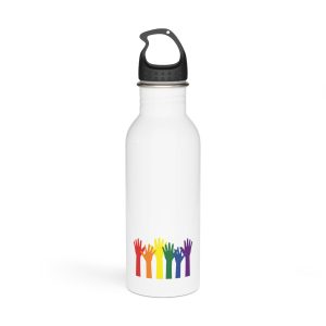 Silhouette Rainbow Colored Hands As Colors Pride Flag Lgbtqia Concept Stainless Steel Water Bottle