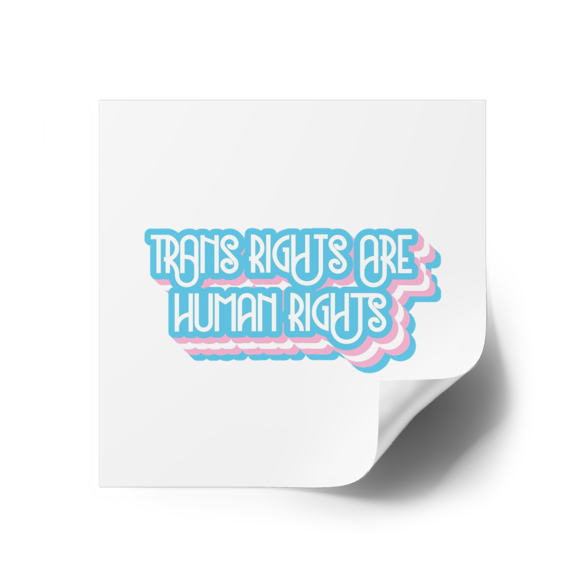 Pride Day Lettering With Human Rights Laminate Stickers Square - Image 30