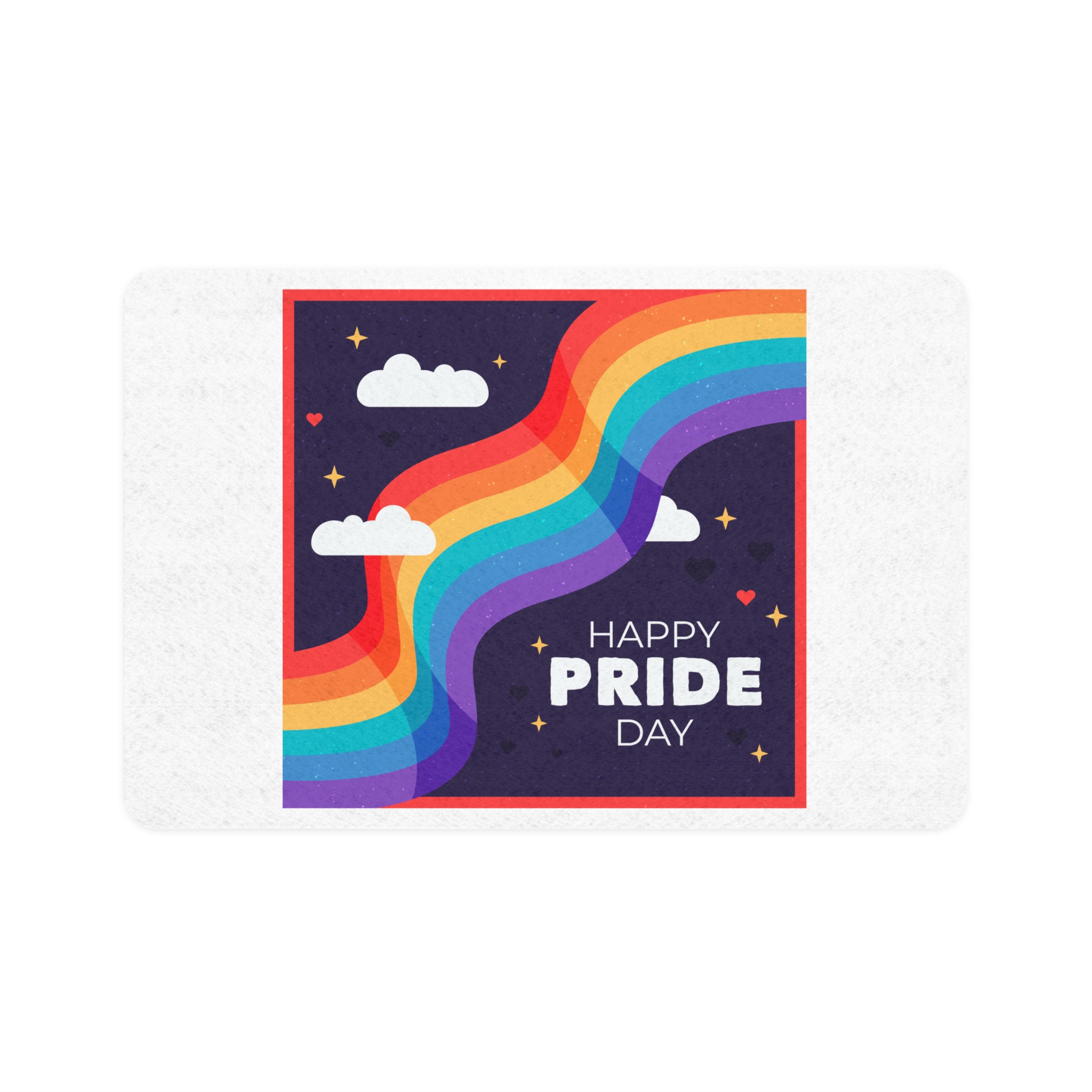 Rainbow Flag Pride Day Pet Food Mat 12x18