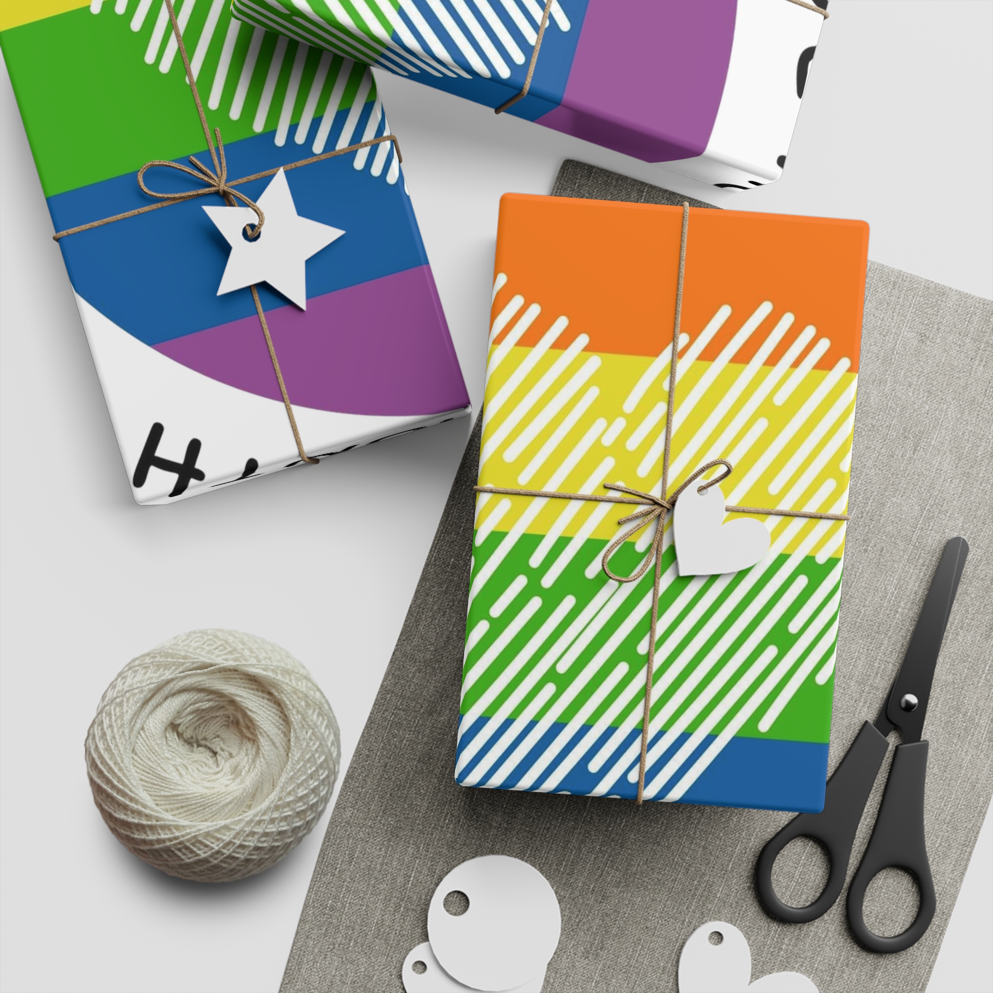 Lgbt Pride Month Love Is Love Lgbtq Symbol With Lgbt Pride Round Rainbow Flag With Heart Gay Pride Gift Wrapping Paper Sheets 1pc - Image 5