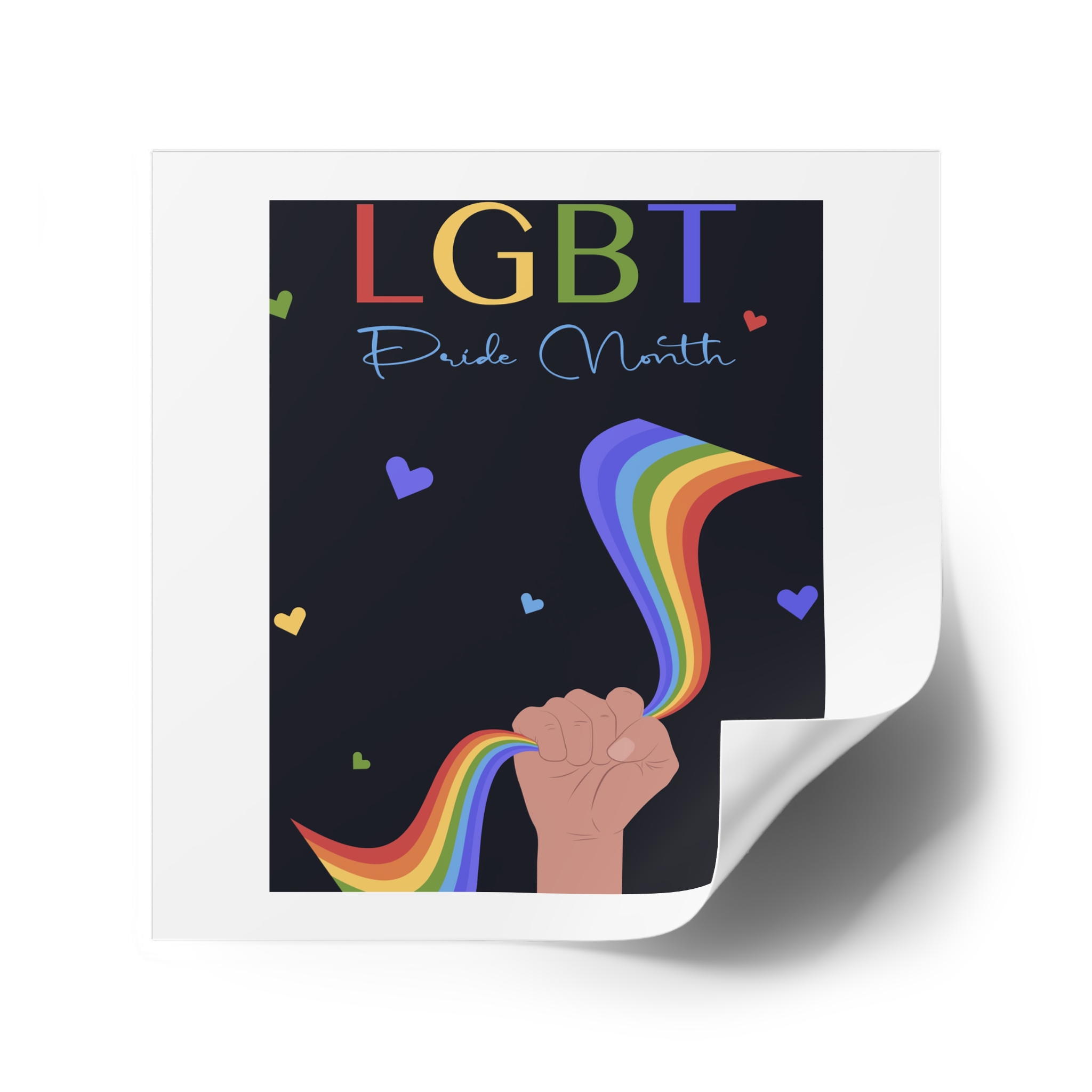 Poster Lgbt Pride Month Laminate Stickers Square - Image 34