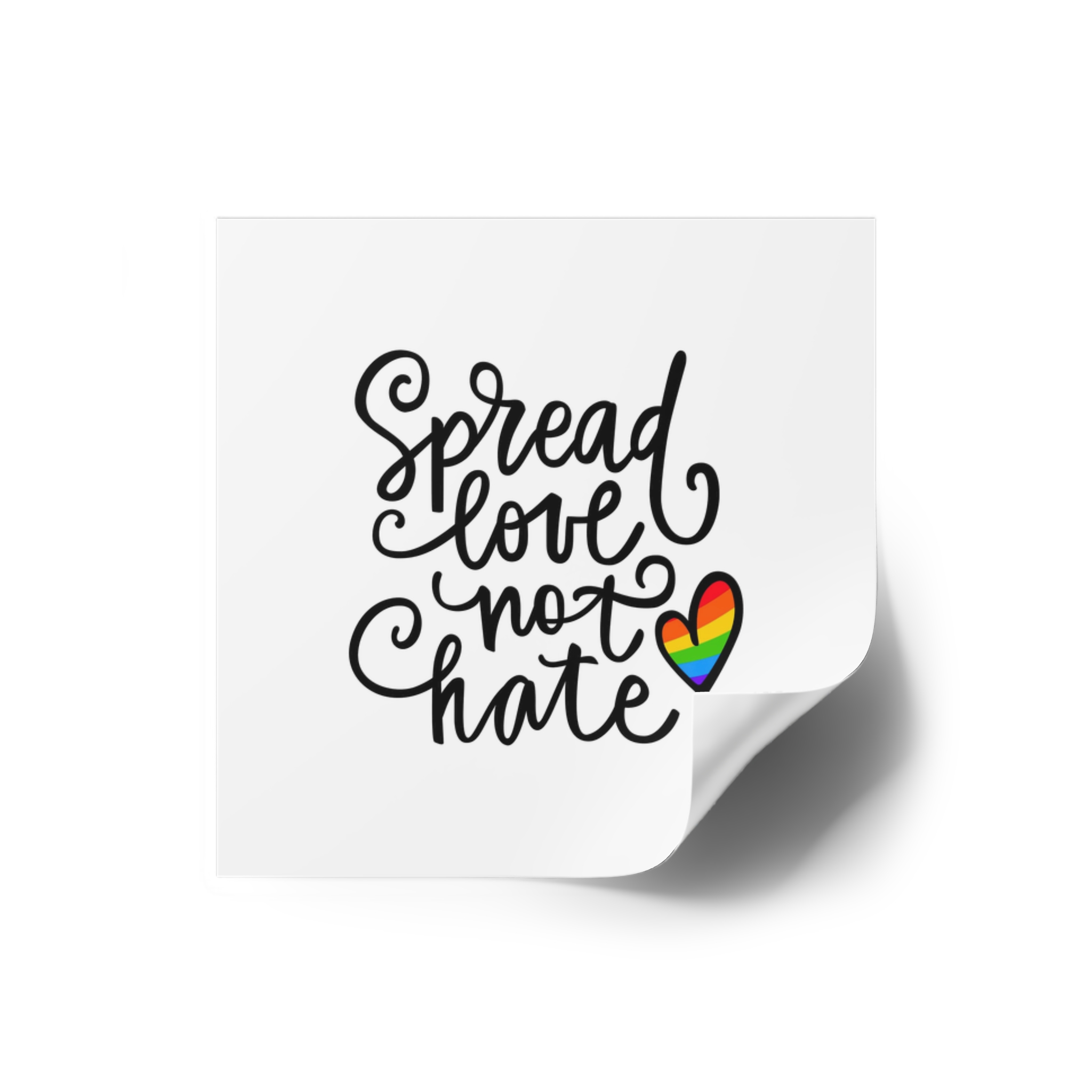 Lgbt Pride Gay Quote Rainbow Flag Heart Lgbtq Vector Quote Isolated White Background Lesbian Bisexual Transgender Concept Spread Love Hate Laminate Stickers Square - Image 2