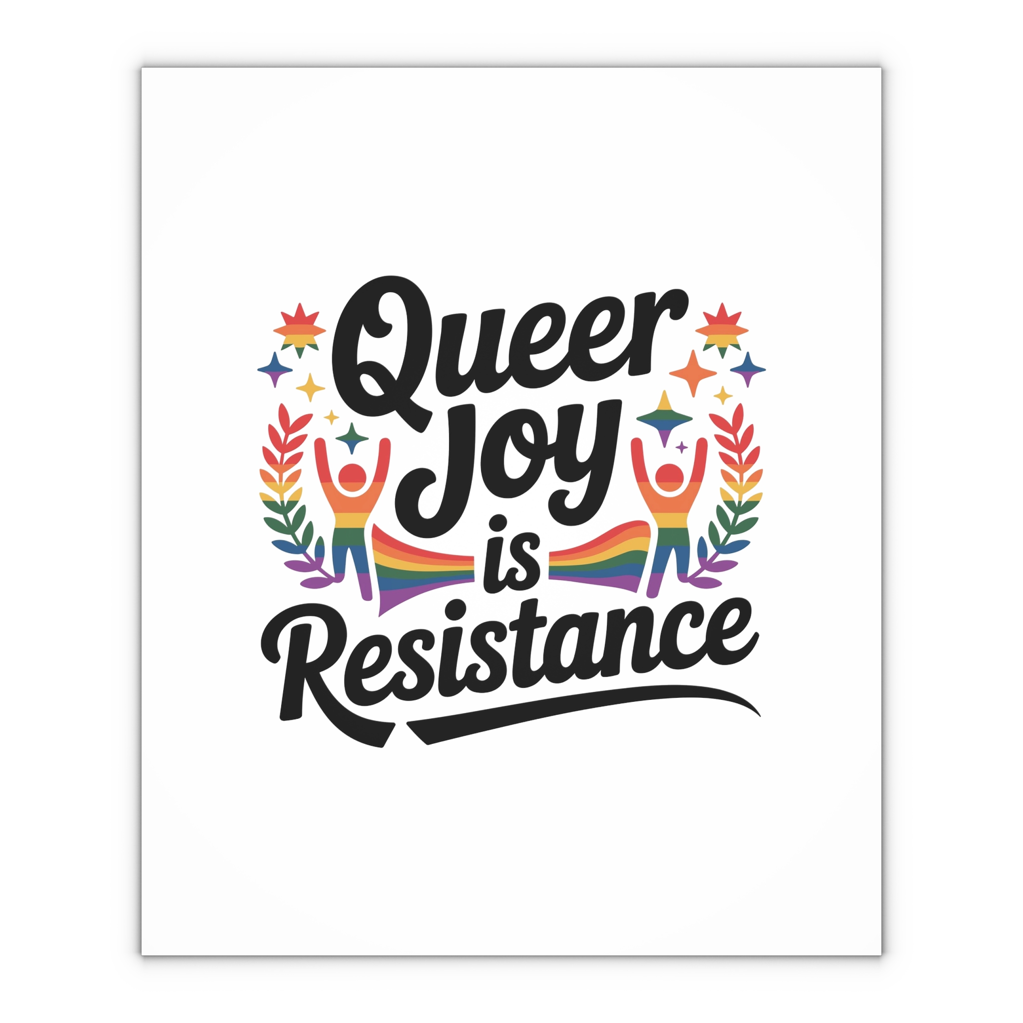 Queer Joy Is Resistance T Shirt Design Isolated White Background Gift Wrapping Paper Sheets 1pc - Image 4
