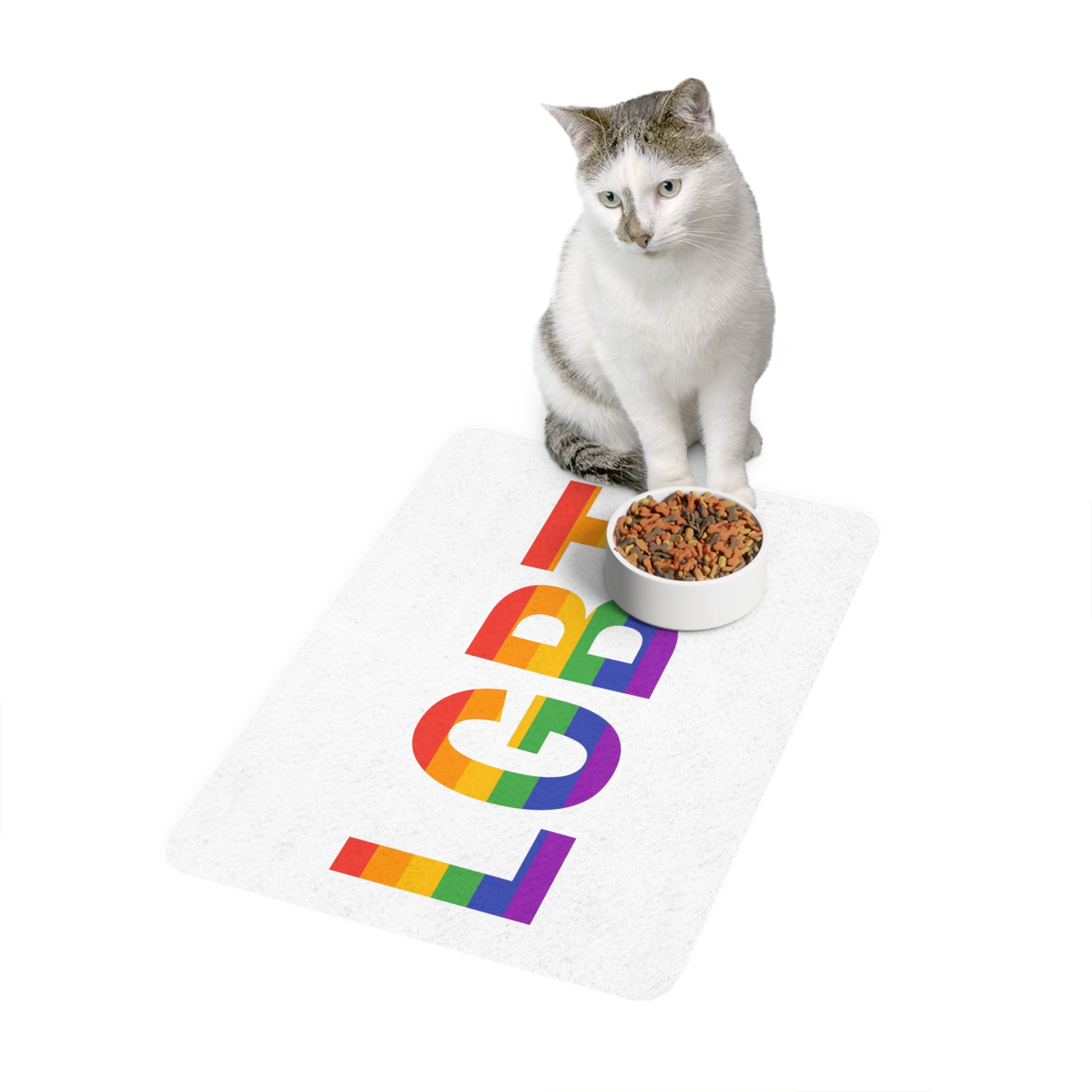 Lgbt Rainbow Colors Lgbt Logo Pet Food Mat 12x18 - Image 3