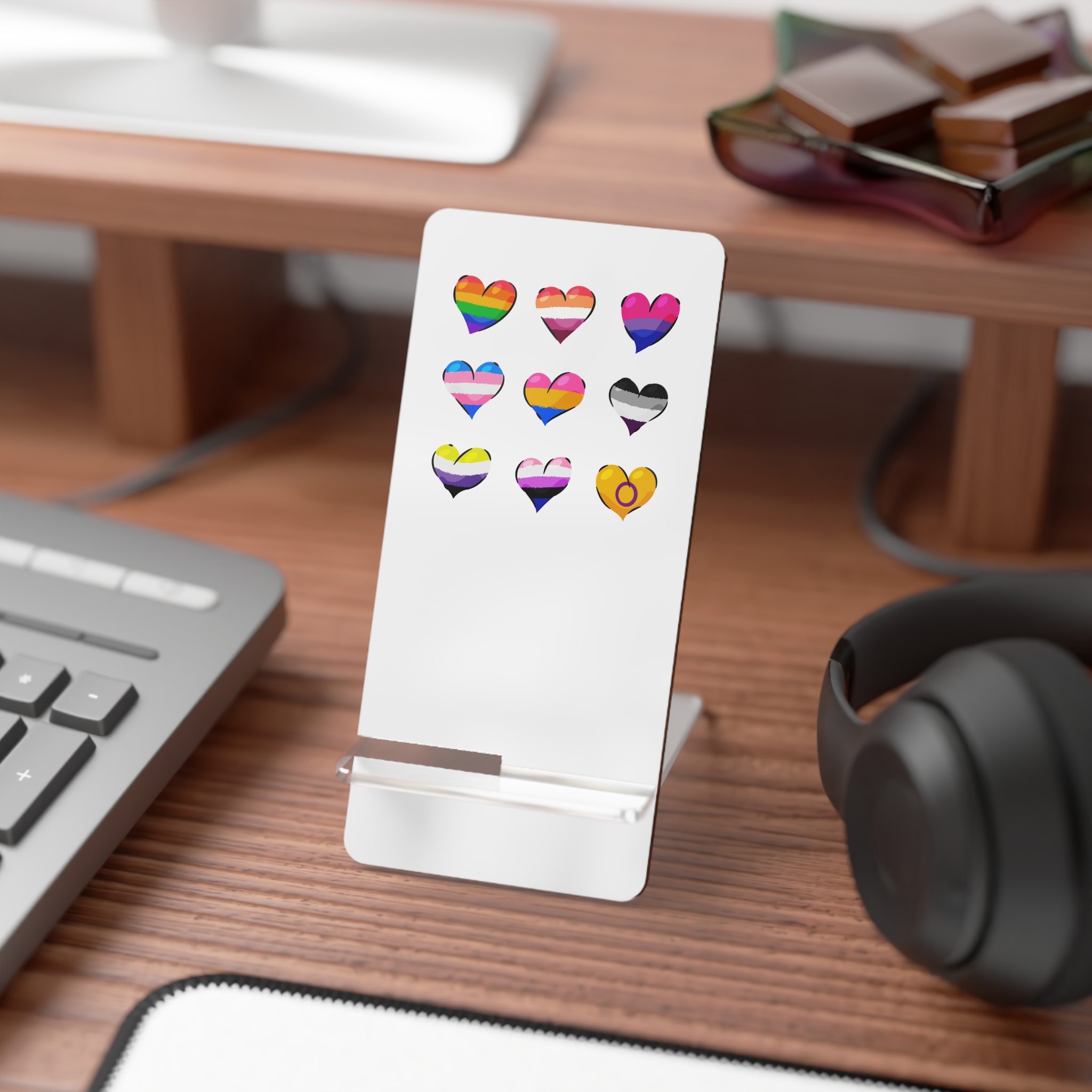 Flat Lgbt Pride Month Flags Collection Mobile Display Stand For Smartphones - Image 3