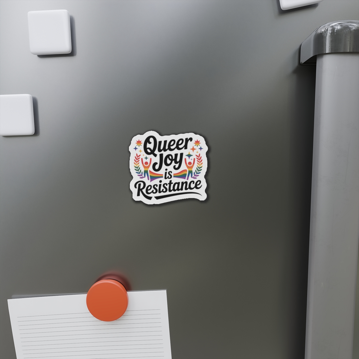 Queer Joy Is Resistance T Shirt Design Isolated White Background Die Cut Magnets - Image 5