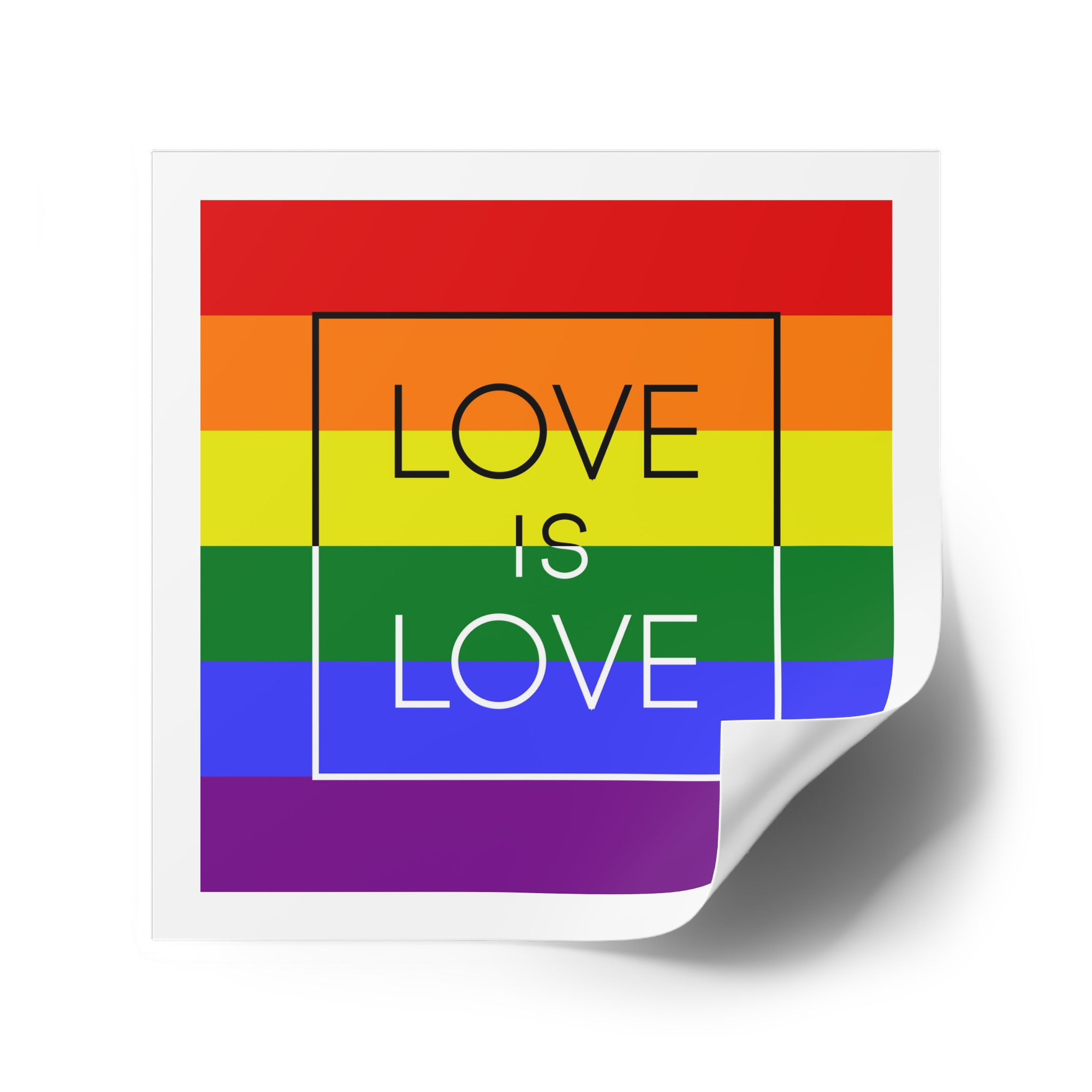 Lgbt Card Text Love Is Love Background Flag Colors Vector Illustration Laminate Stickers Square - Image 34