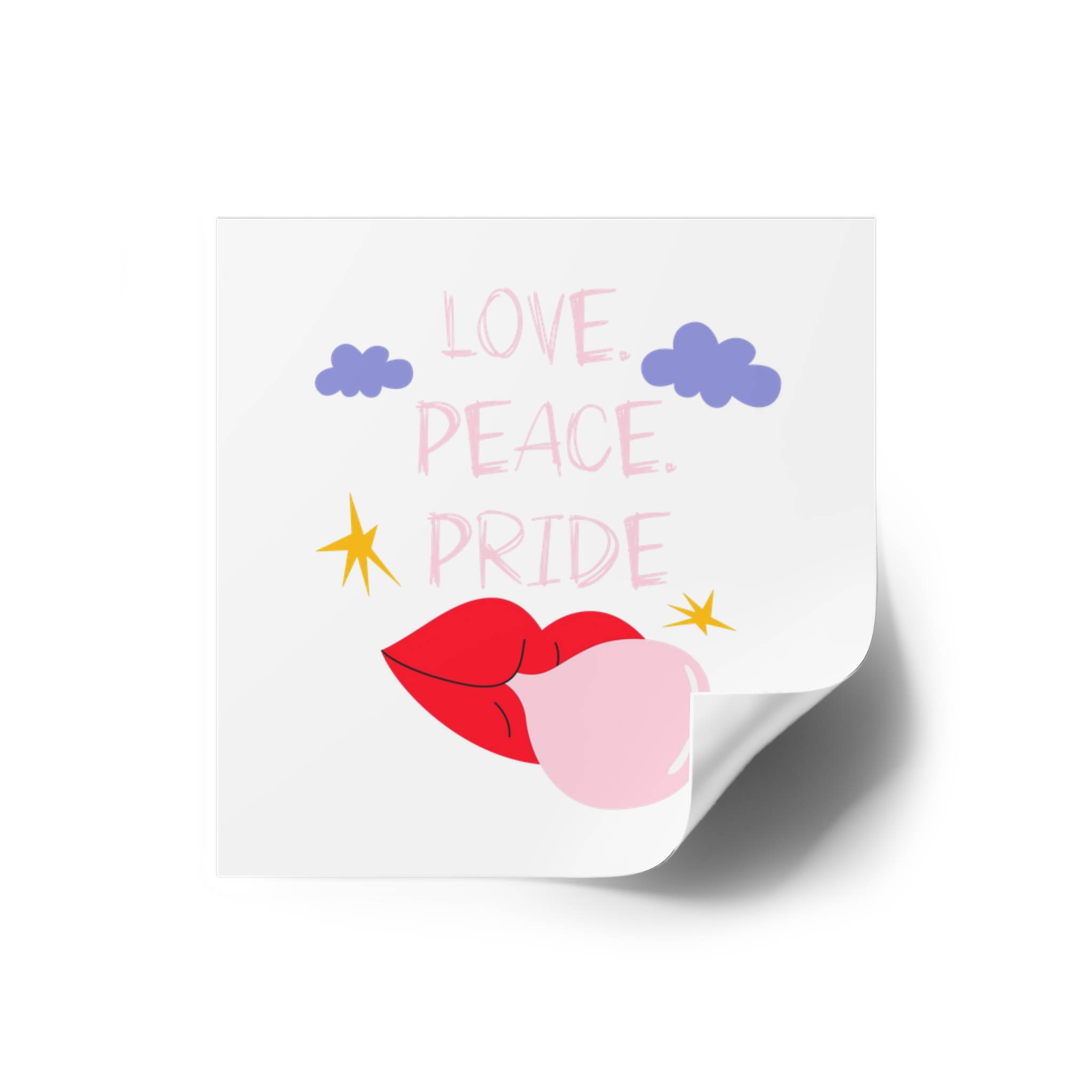 Pride Month Cartoon Funky Card Lgbt Festive Groovy Retro Poster Tolerance Freedom Laminate Stickers Square - Image 2