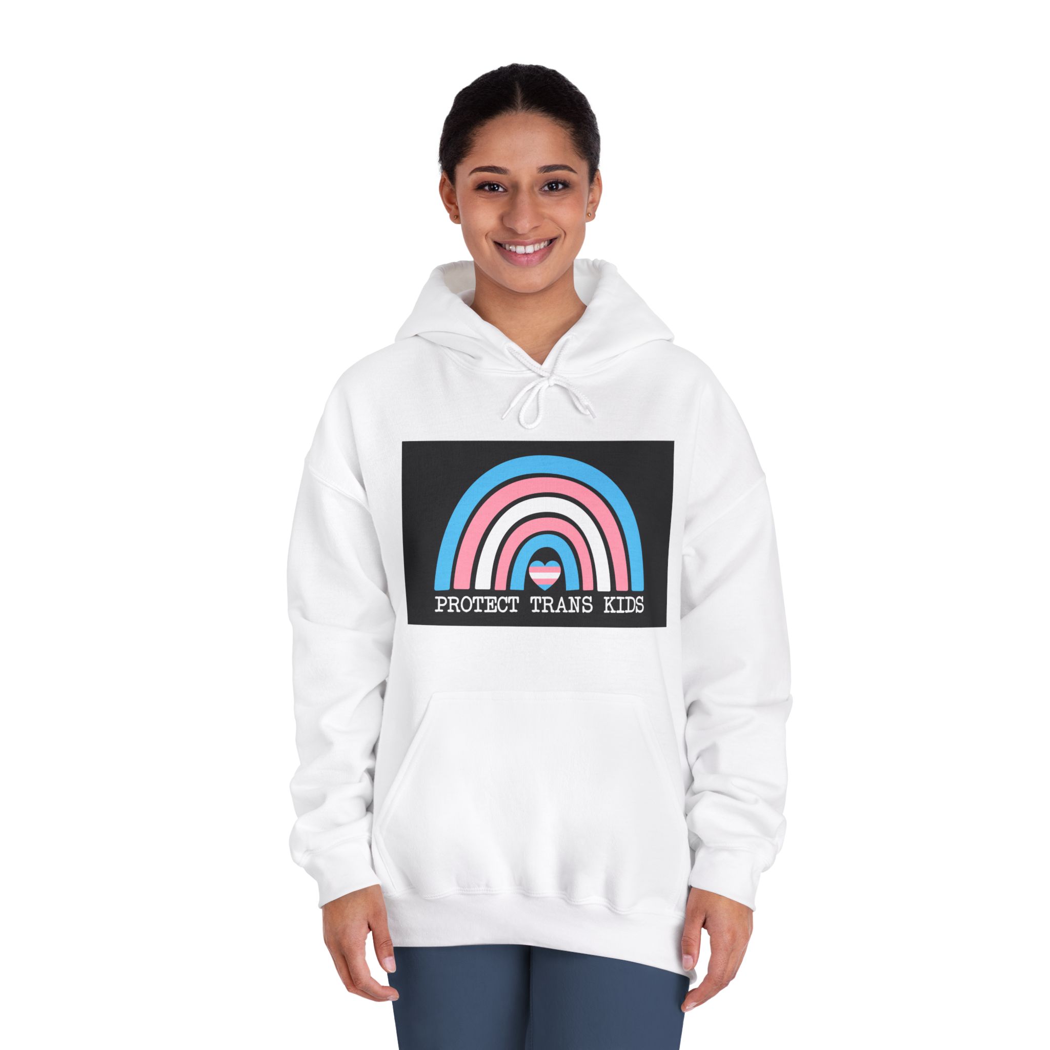 Poster That Says Protection Boys Their Kids Unisex Dryblend Hooded Sweatshirt - Image 4