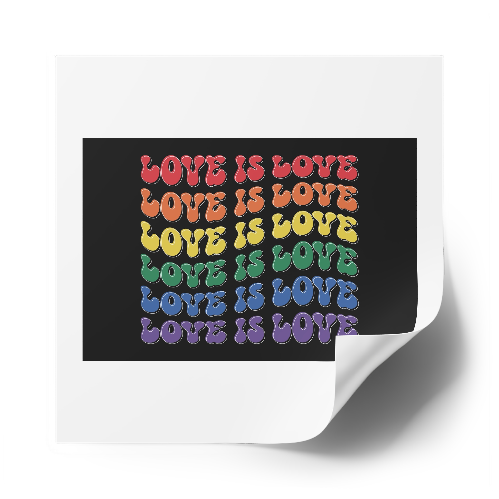 Pride Lgbtq Gay Typography Vector Tshirt Design(8) Laminate Stickers Square - Image 50