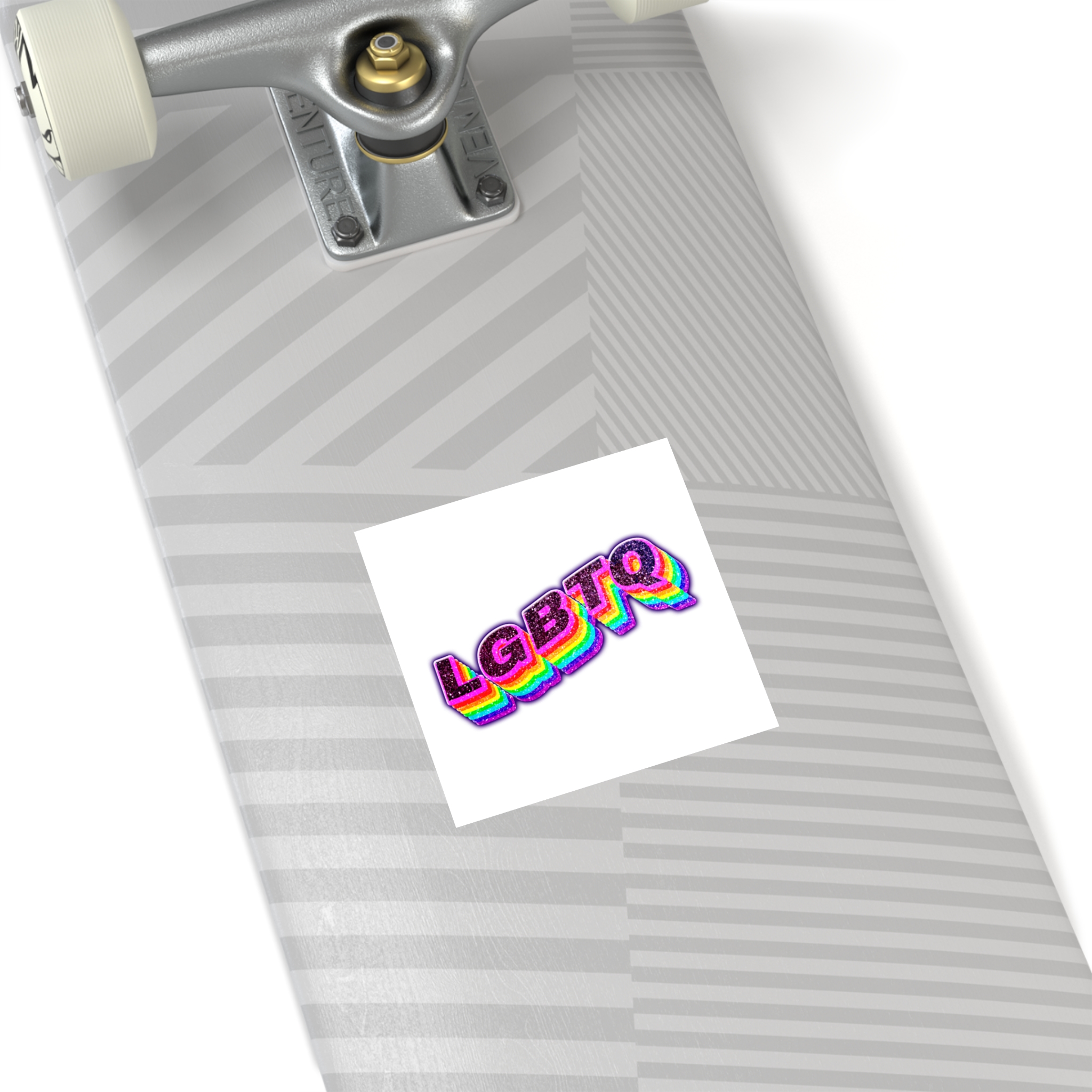 Lgbtq Rainbow 3d Png Typography Laminate Stickers Square - Image 20
