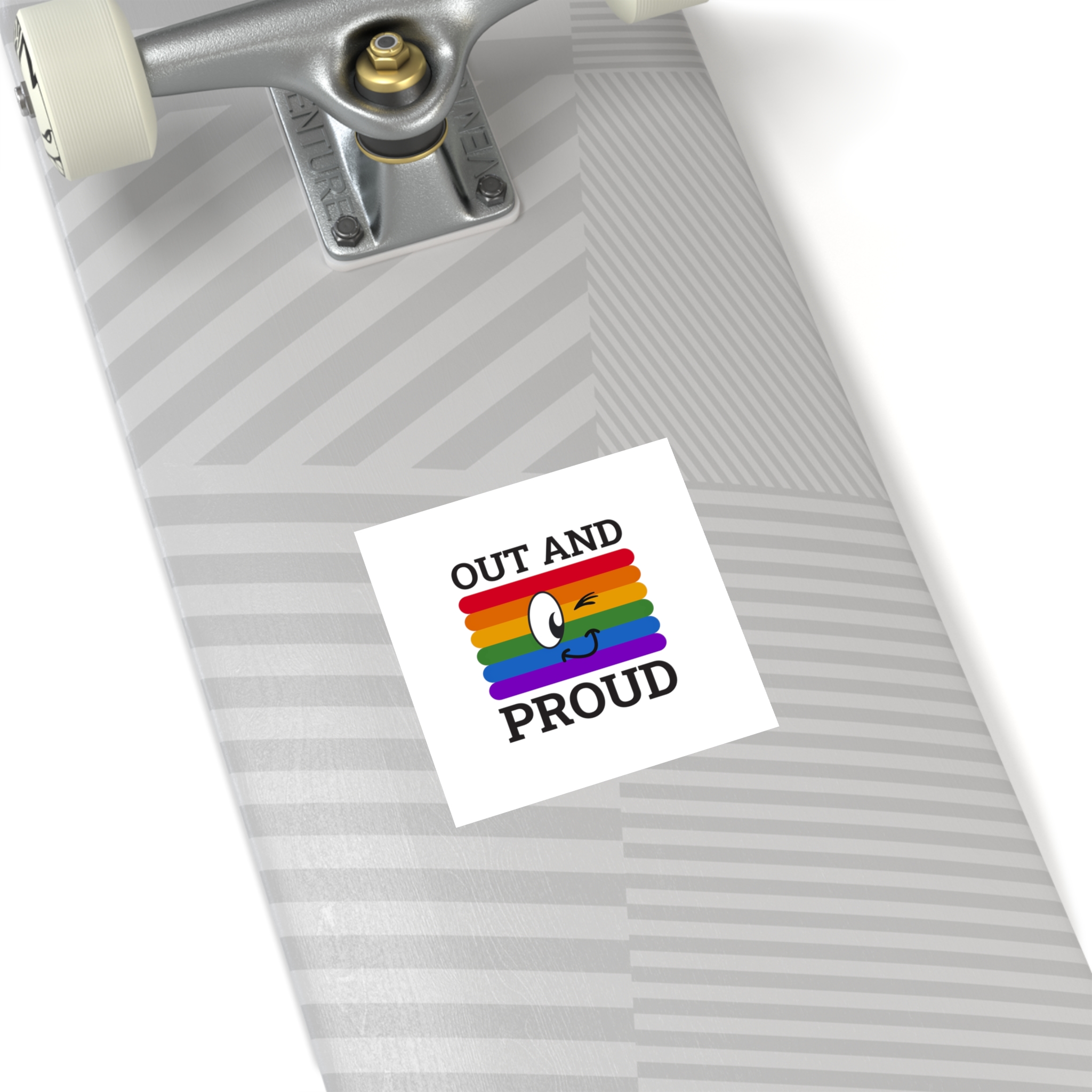 Out Proud Lgbtq Pride Month Quote Book Lover Rainbow Flag Hand Drawn Art White Background Laminate Stickers Square - Image 20