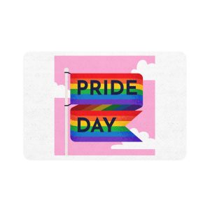 Pride Day Flag Illustration Pet Food Mat 12x18