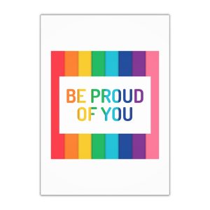 Rainbow Colored Background With Be Proud You Concept Pride Month Gift Wrapping Paper Sheets 1pc
