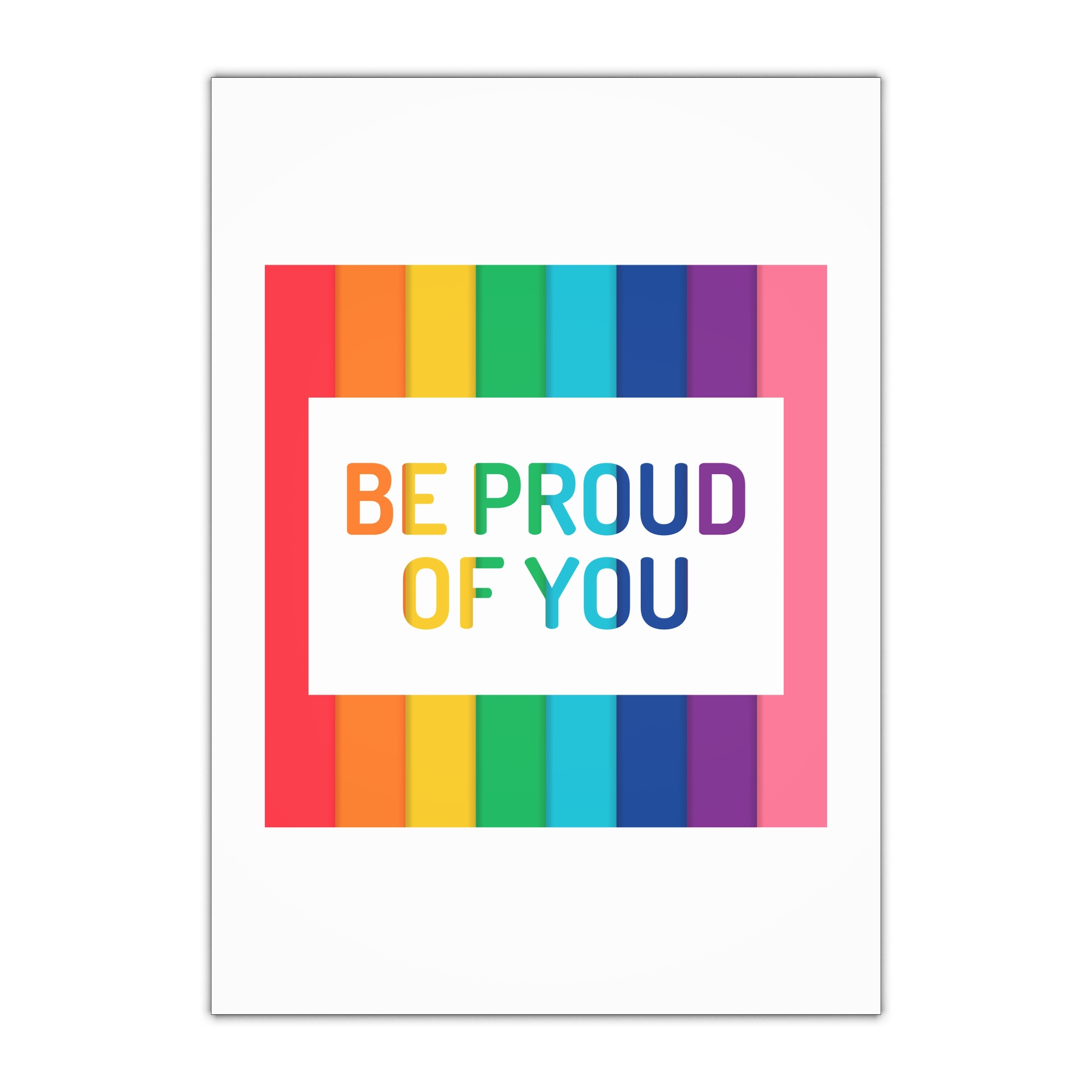 Rainbow Colored Background With Be Proud You Concept Pride Month Gift Wrapping Paper Sheets 1pc
