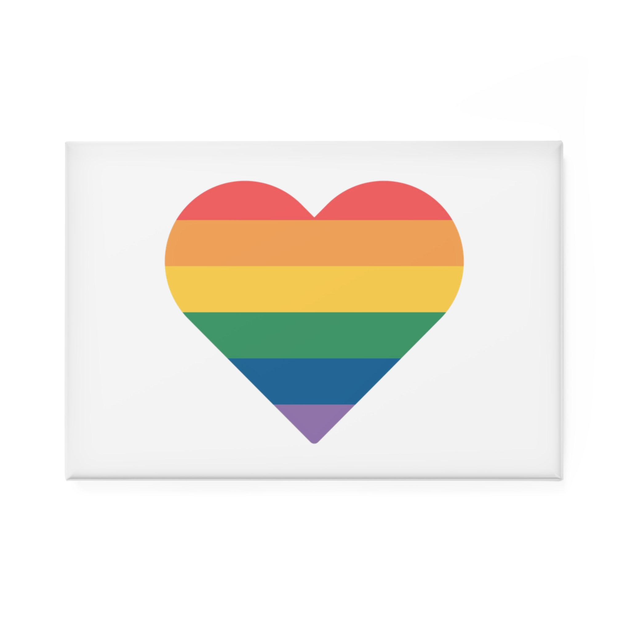 Vector Illustration Rainbow Heart Lgbt Pride Button Magnet Rectangle 1 And 10 Pcs