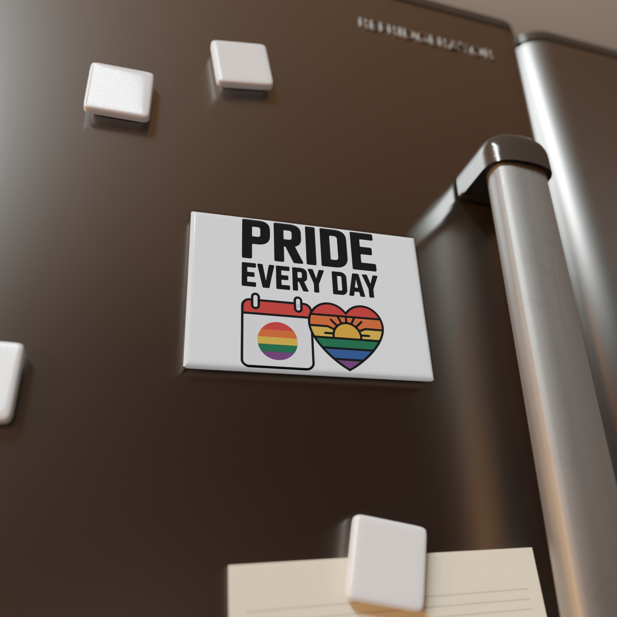 Pride Every Day T Shirt Design Isolated White Background Button Magnet Rectangle 1 And 10 Pcs - Image 4