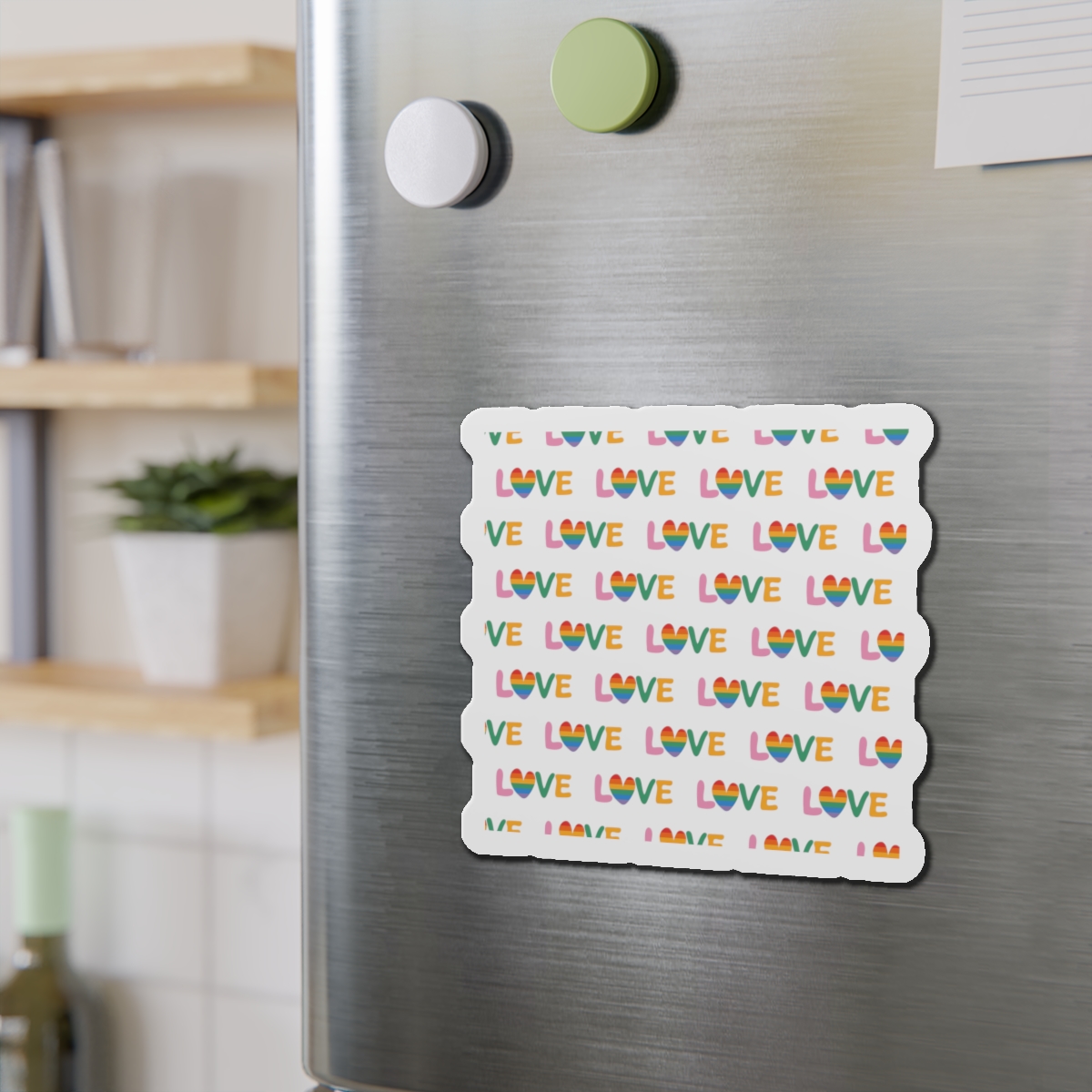 Rainbow Love Lettering Seamless Pattern Happy Pride Minimalistic Background With Simple Text Die Cut Magnets - Image 12