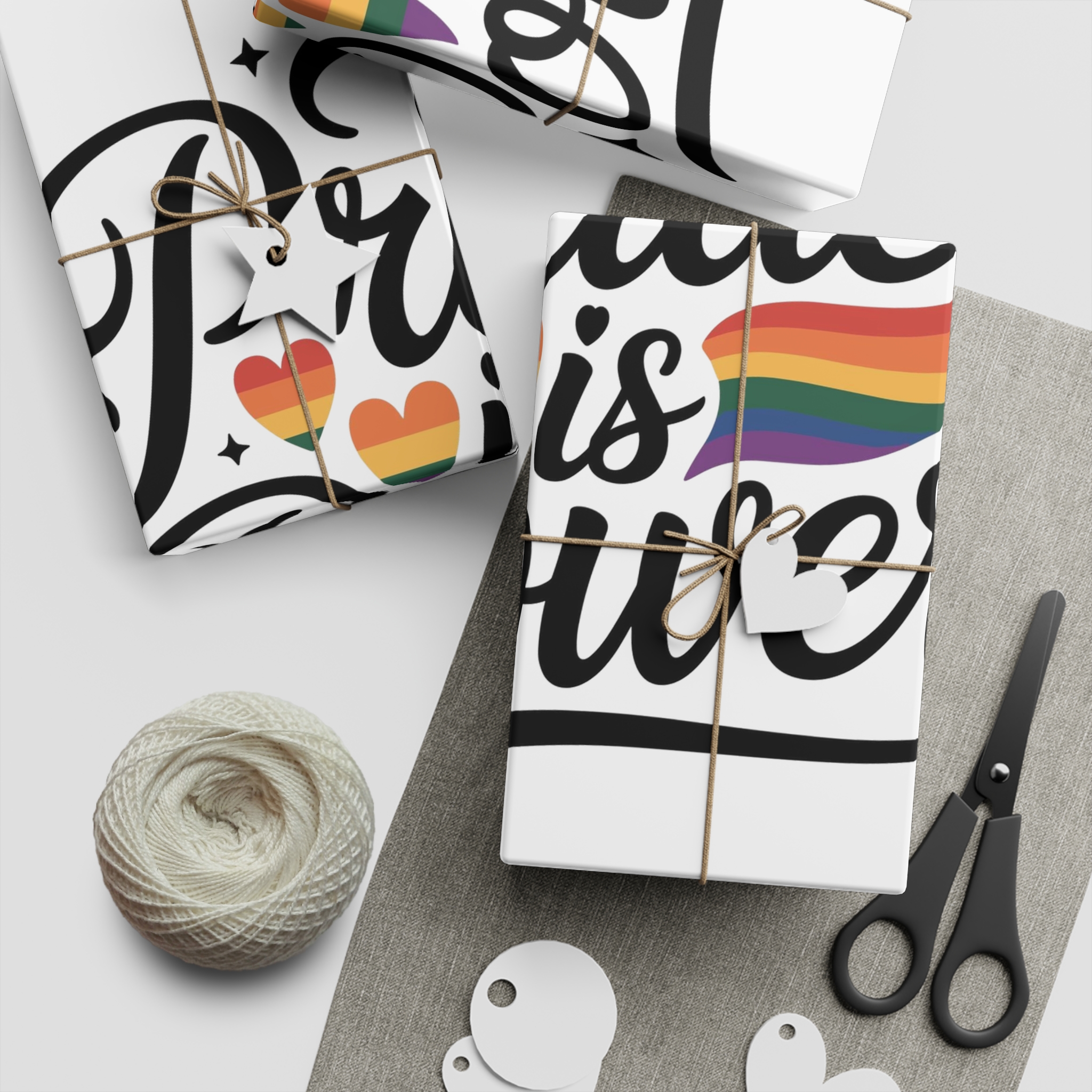 Pride Is Power T Shirt Design Isolated White Background 2 Gift Wrapping Paper Sheets 1pc - Image 2