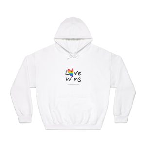 Love Letter Pride Rainbow Lettering Text Writing Pattern Freedom Love Heart Homo Colors Flag Parade(2) (1) Unisex Dryblend Hooded Sweatshirt